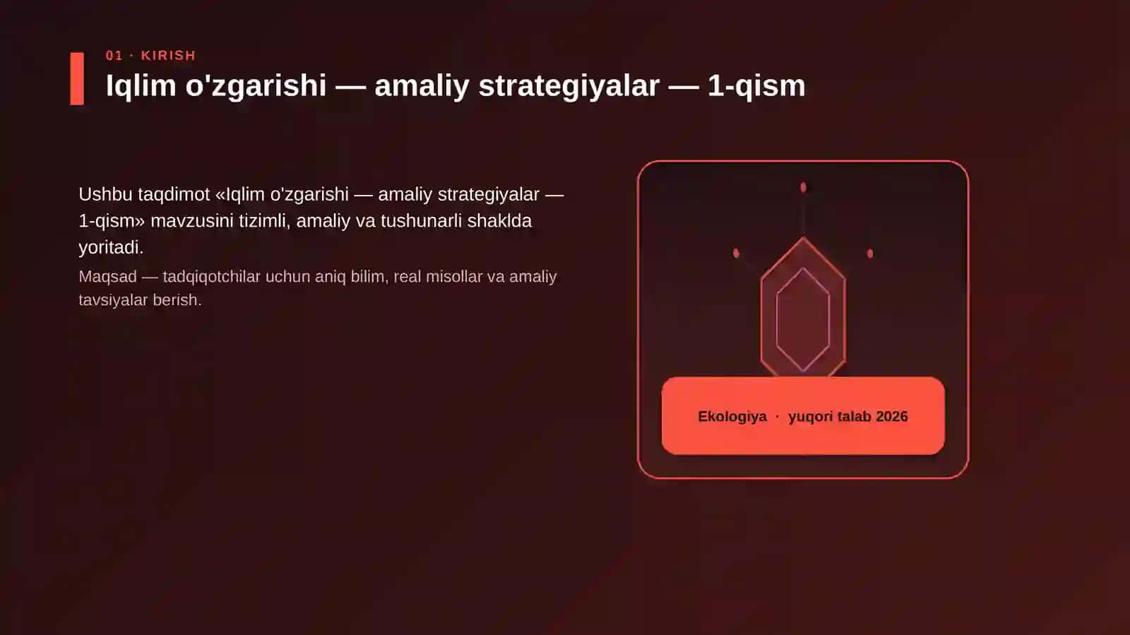 Iqlim o'zgarishi — amaliy strategiyalar — 1-qism 3