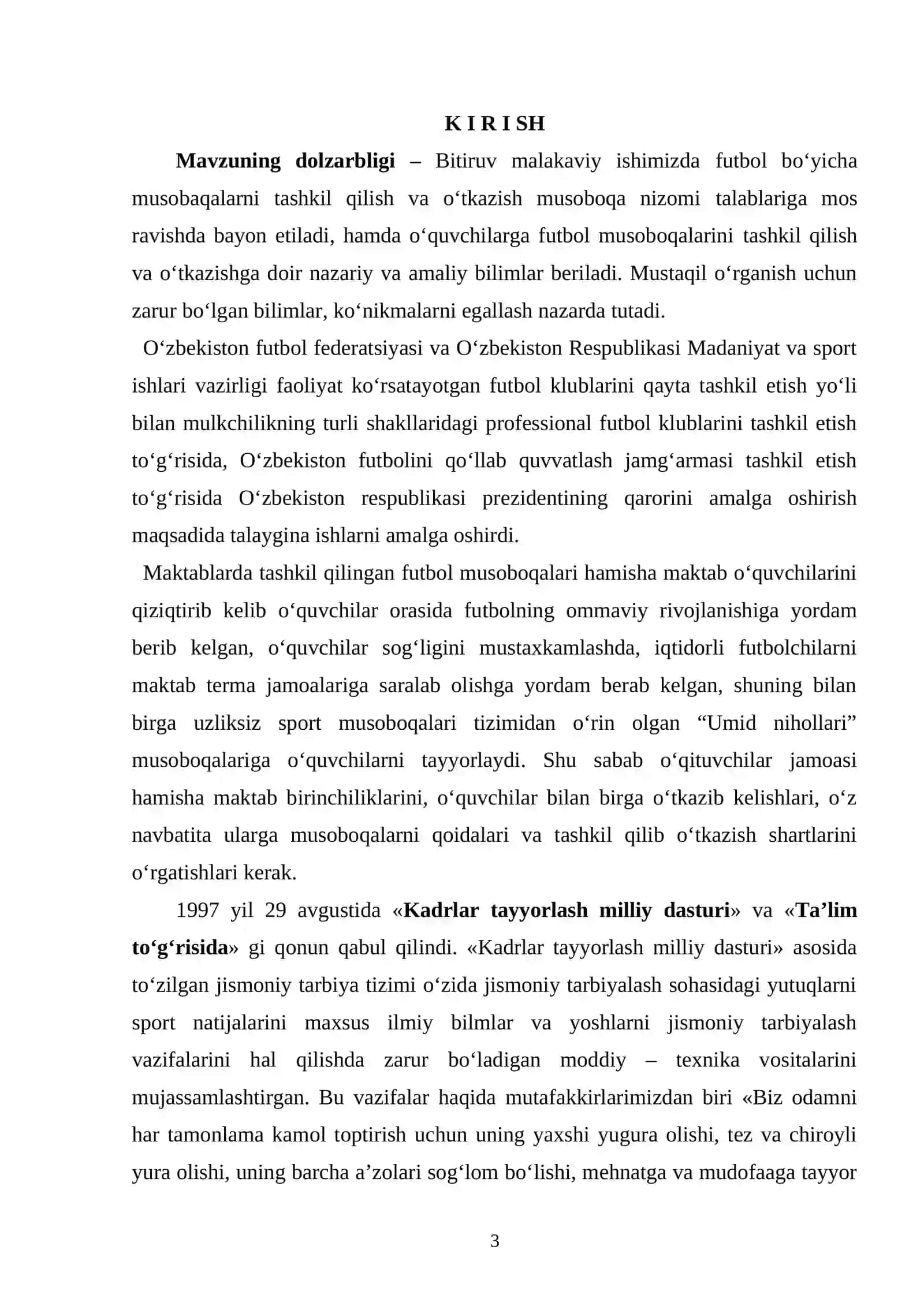 Futbol musobaqalarini rejalashtirish va o‘tkazish 3