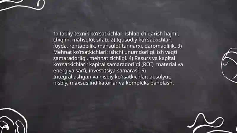 Ishlab chiqarish samaradorligi: ko‘rsatkichlari va tahlili. 4