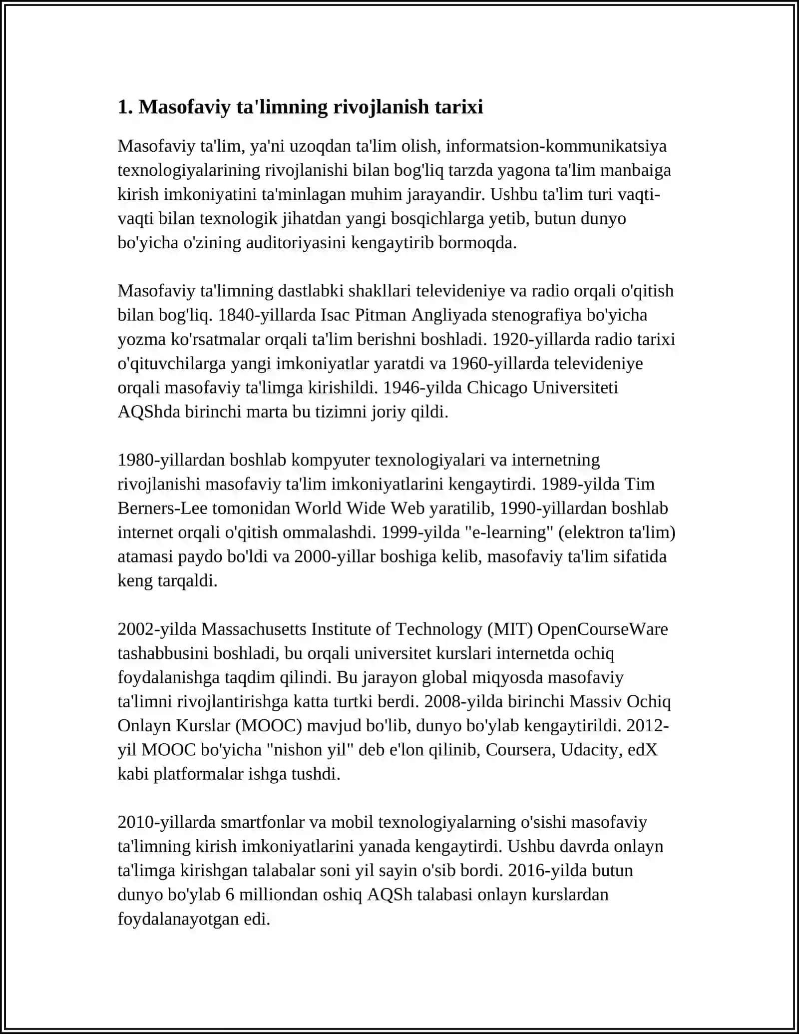 RESPUBLIKADA MASOFAVIY TA‘LIMNI RIVOJLANISHI VA BU SOHADA OLIB BORILGAN KOMPLEKS CHORA TADBIRLAR 4