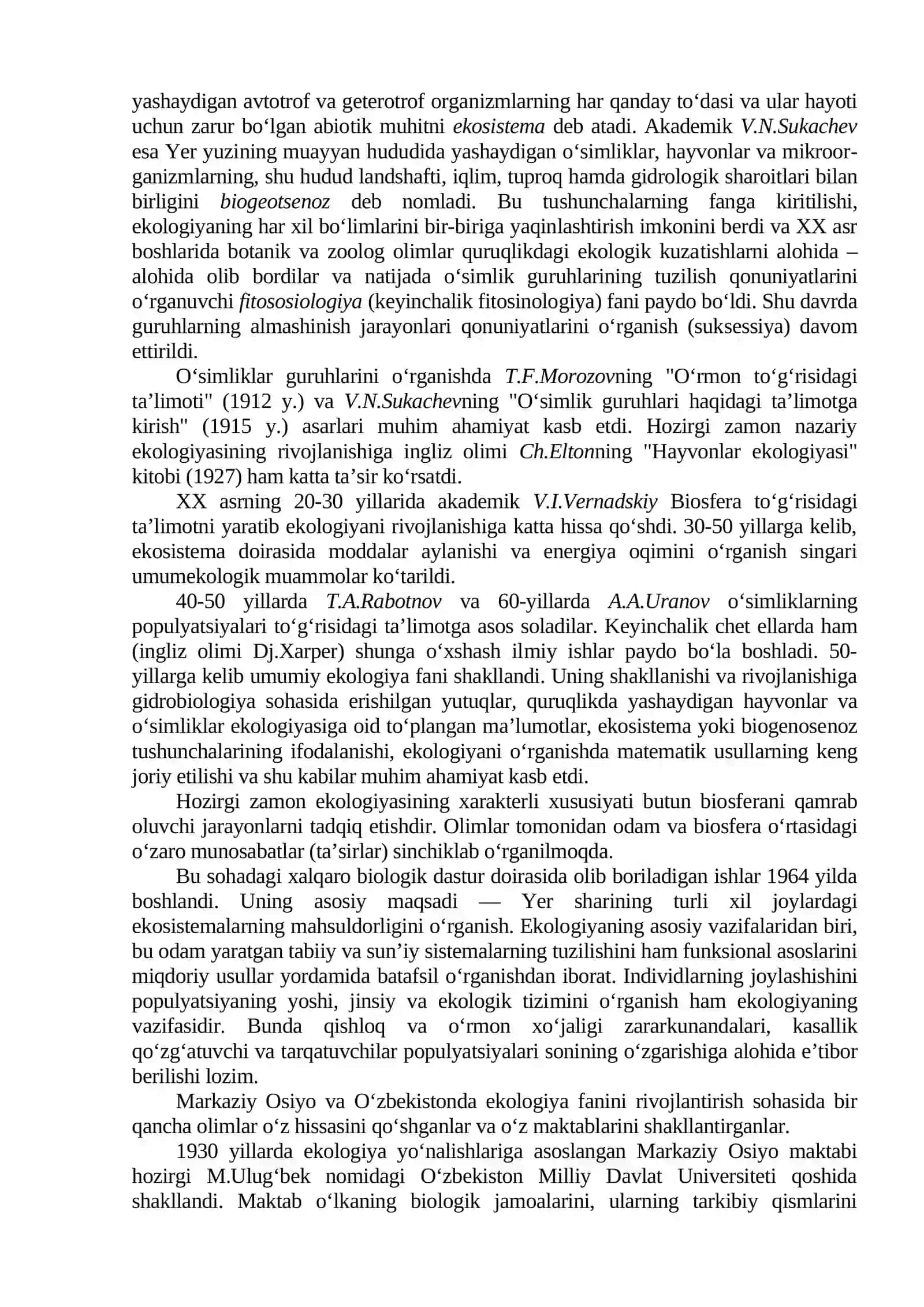 Ekologiya va atrof-muhit muhofazasi fanining predmeti, maqsadi va vazifalari 4