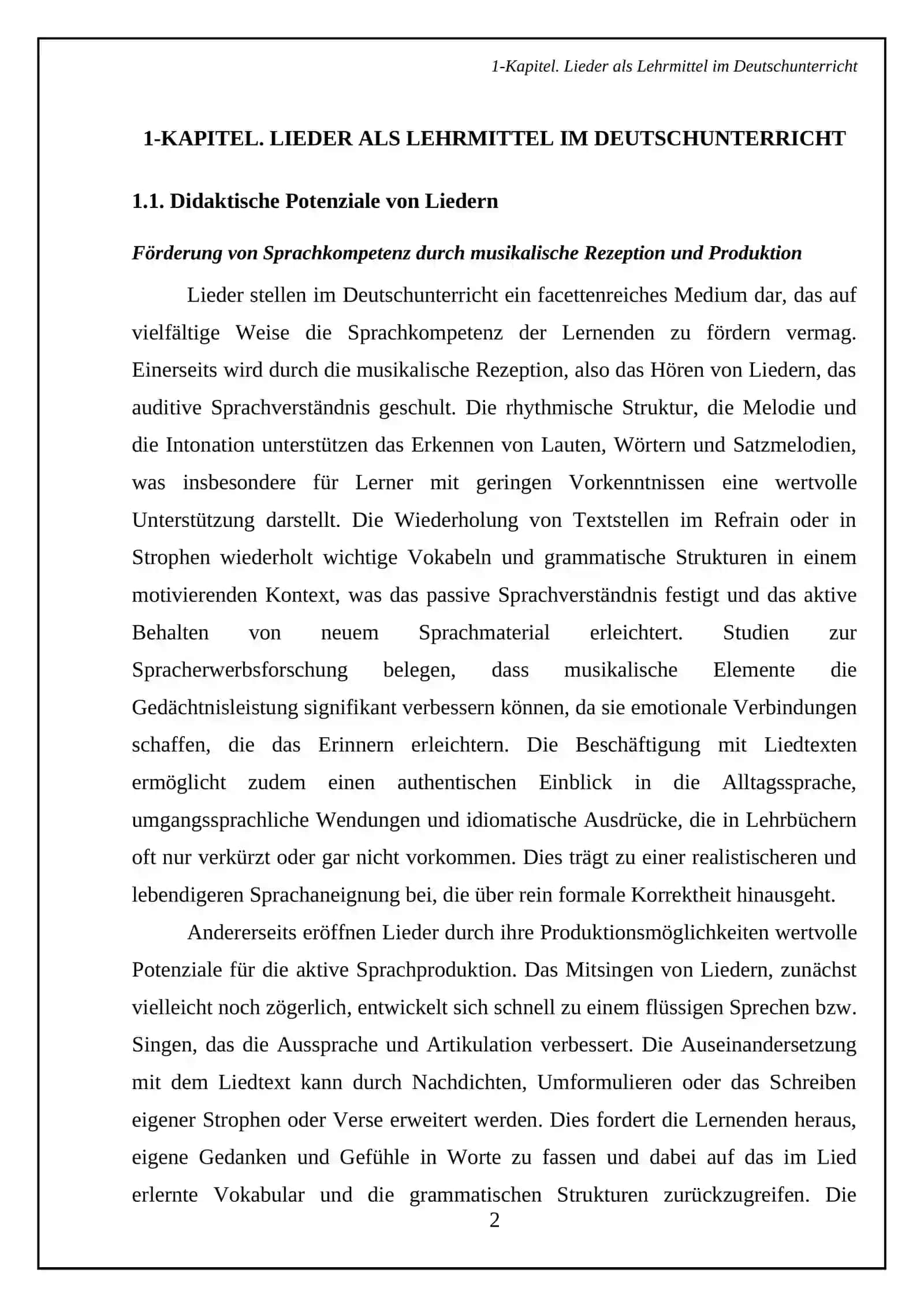 Einsatzt der Lieder im Deutschunterricht 4
