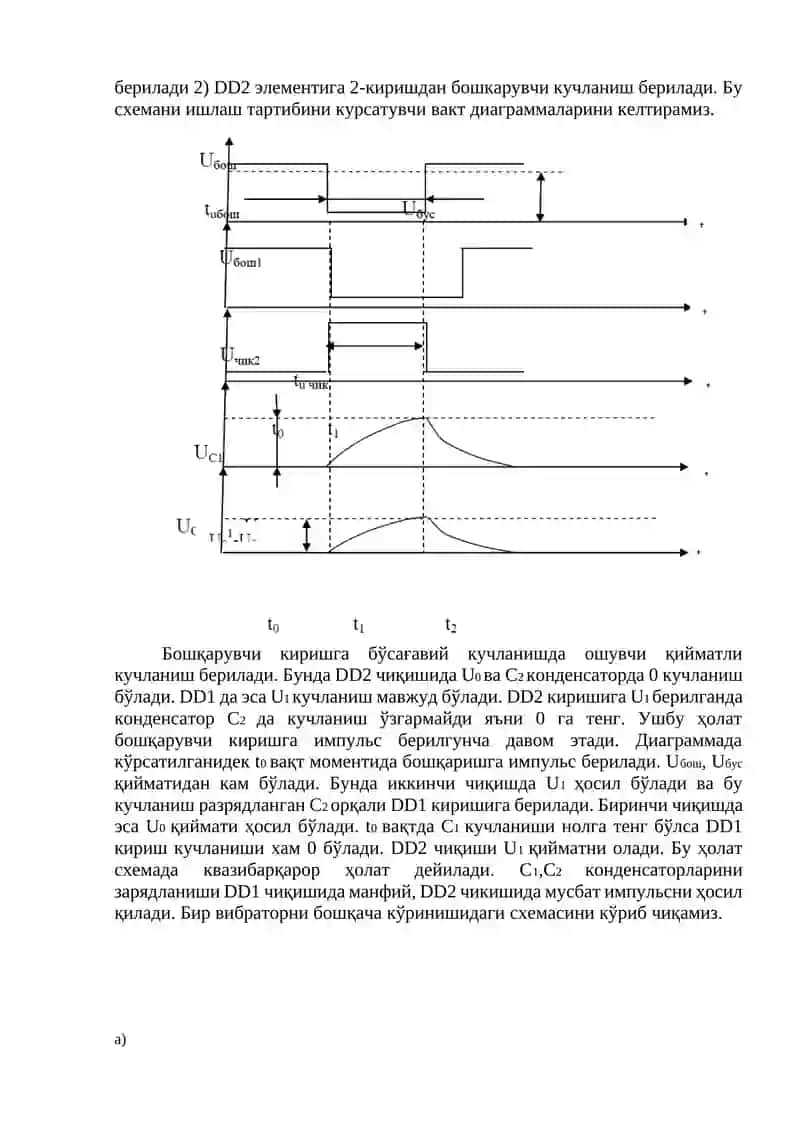 Multivibratorlar. Diskret elementlar, mantiqiy integral sxemalar, integral komporatorlar, taymerlar asosidagi multivibratorlar va birvibratorlar 4