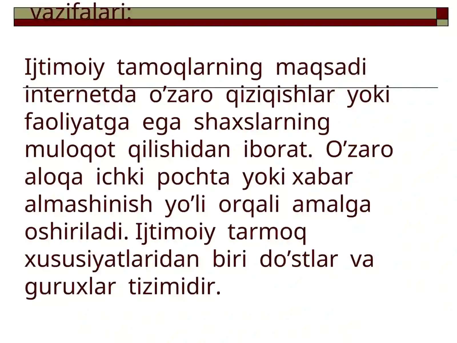 Ijtimoiy tarmoq va internet 4