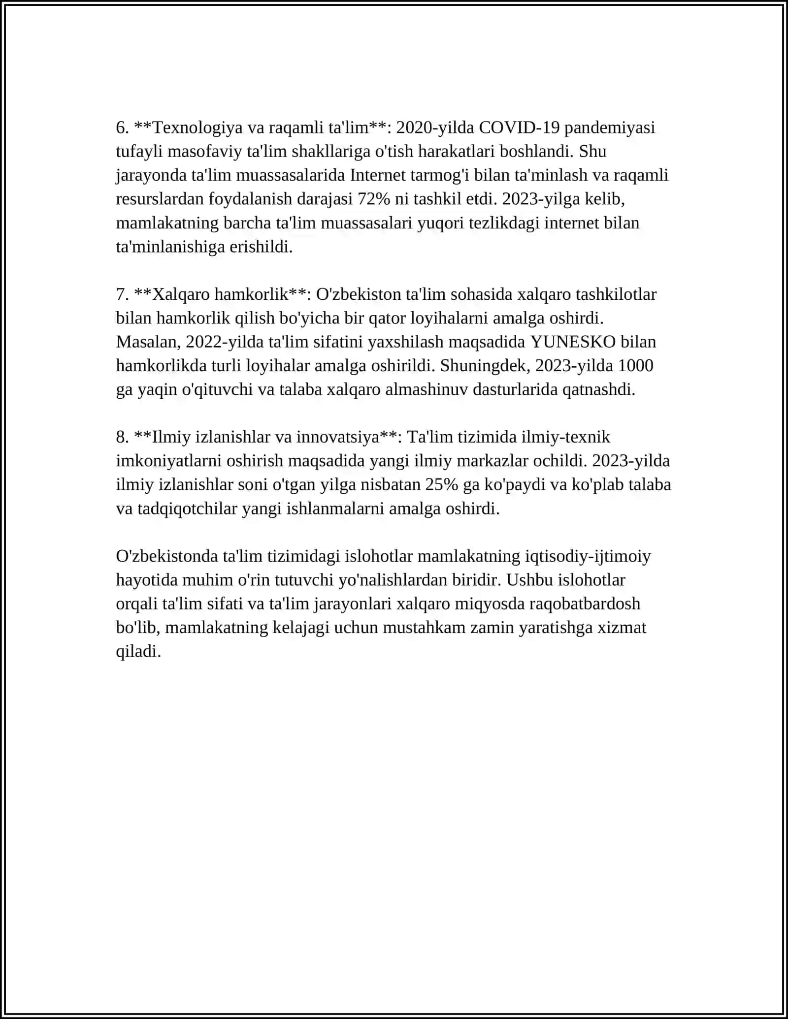 O‘ZBEKISTON RESPUPLIKASIDA IJTIMOIY SOHADAGI ISLOHATLAR 4
