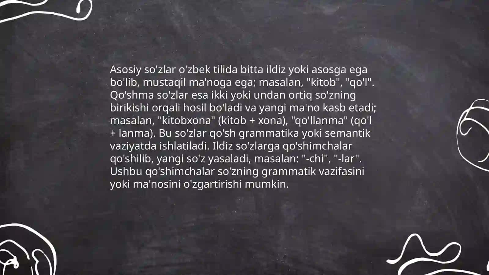 Ta'lim bosqichida so'z yasalishi ta'limi bo'yicha dars ishlanmalari tayyorlash 4