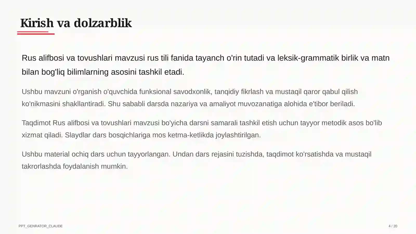 Rus alifbosi va tovushlari (2-sinf) 4