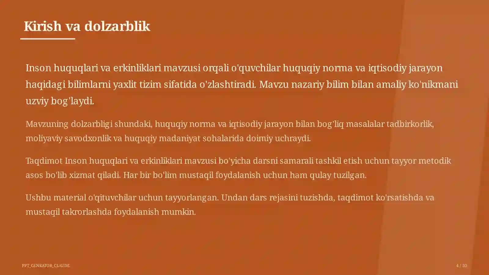Inson huquqlari va erkinliklari (9-sinf) 4