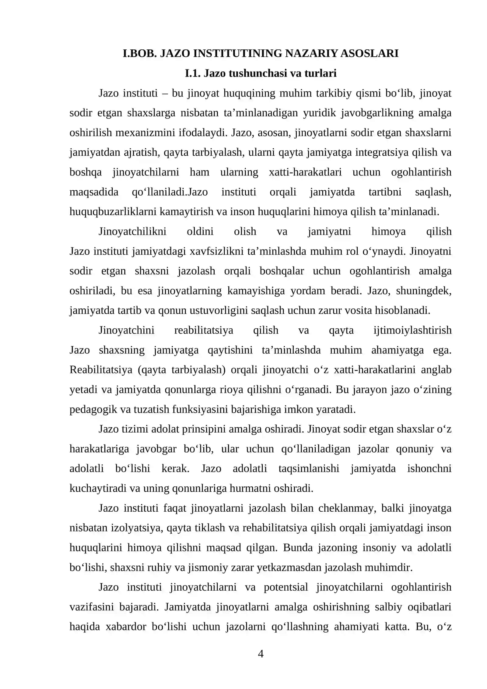 Oʻzbekiston Jinoyat Huquqida Jazo Tayinlash Instituti 4