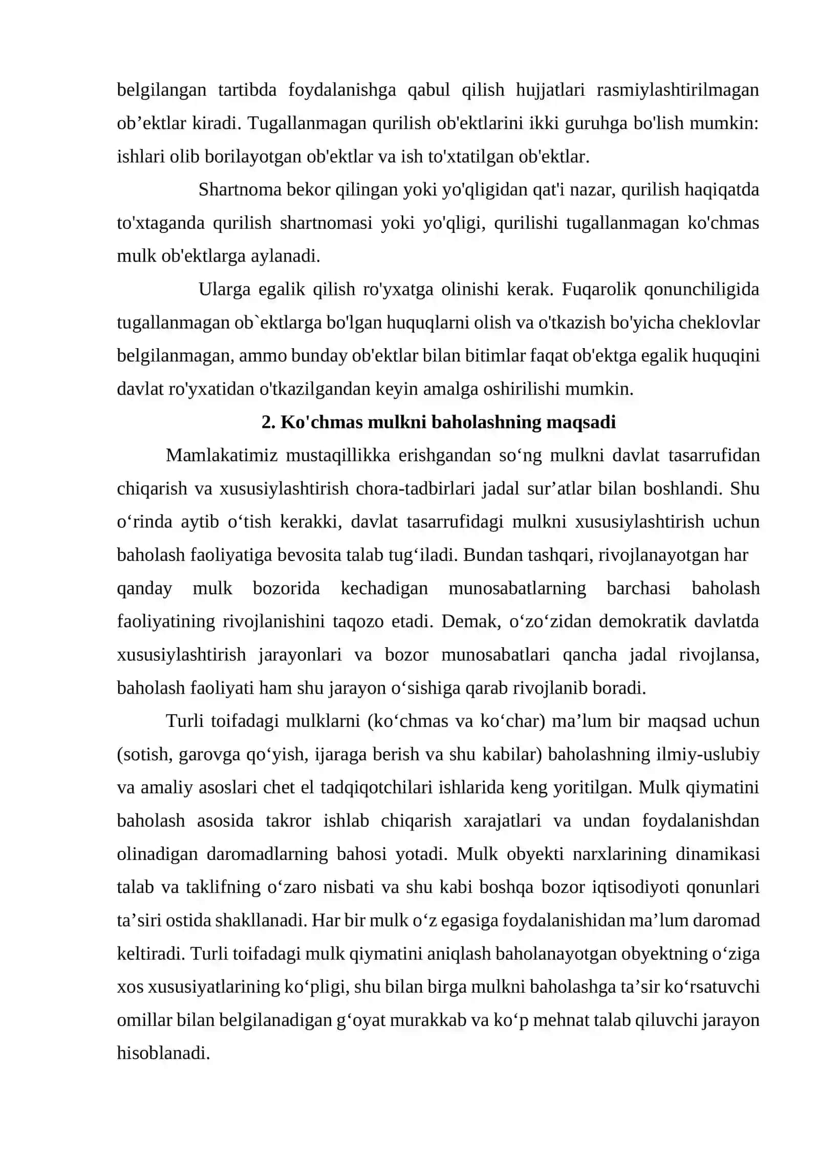 Ko‘chmas mulk tushunchasi va baholash maksadi 4