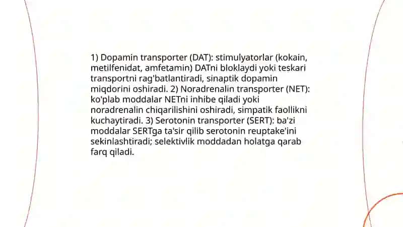 MNS faliyotini qo'zg'atuvchi moddalari farmakologiyasi 4