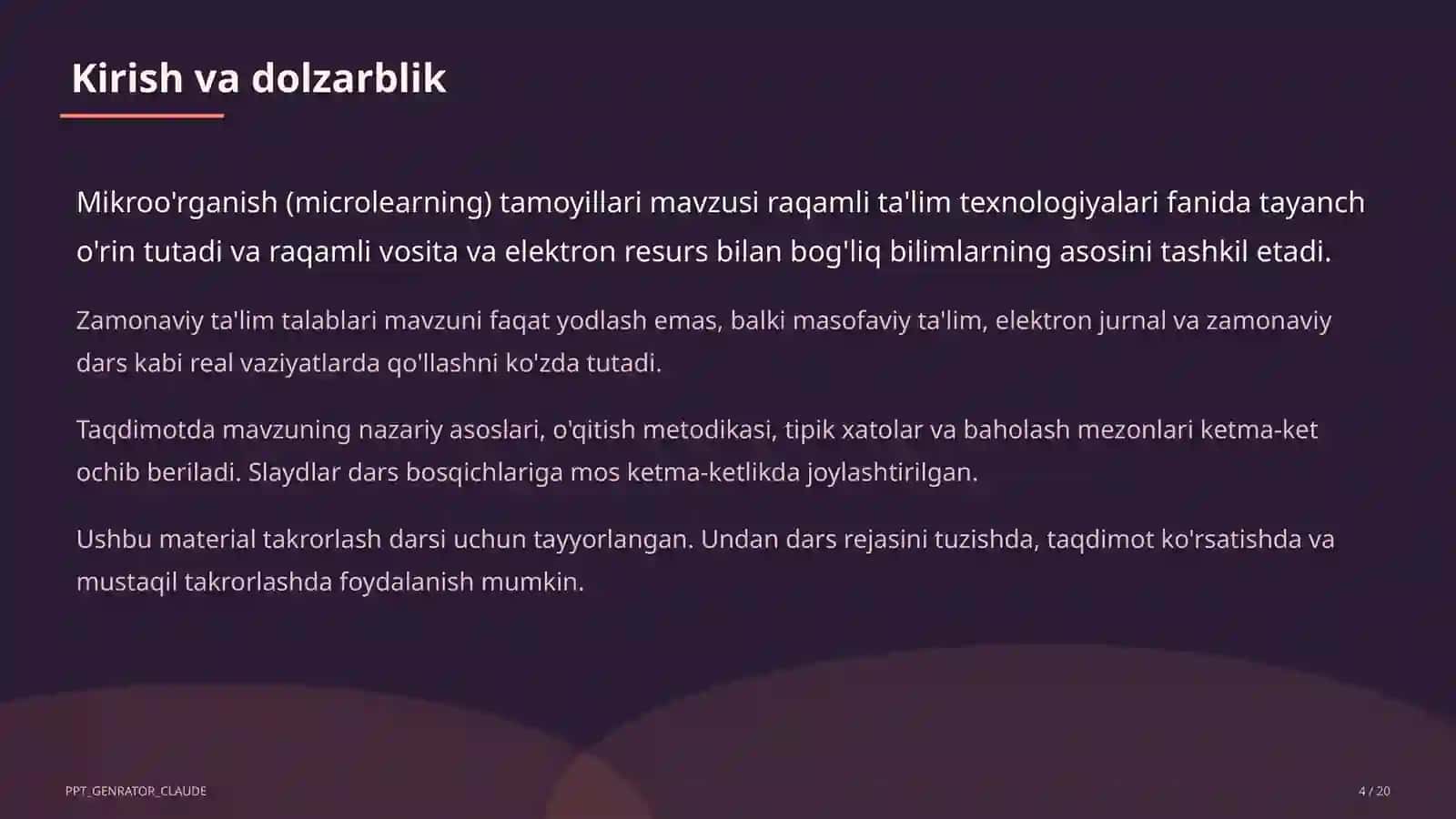 Mikroo'rganish (microlearning) tamoyillari 4
