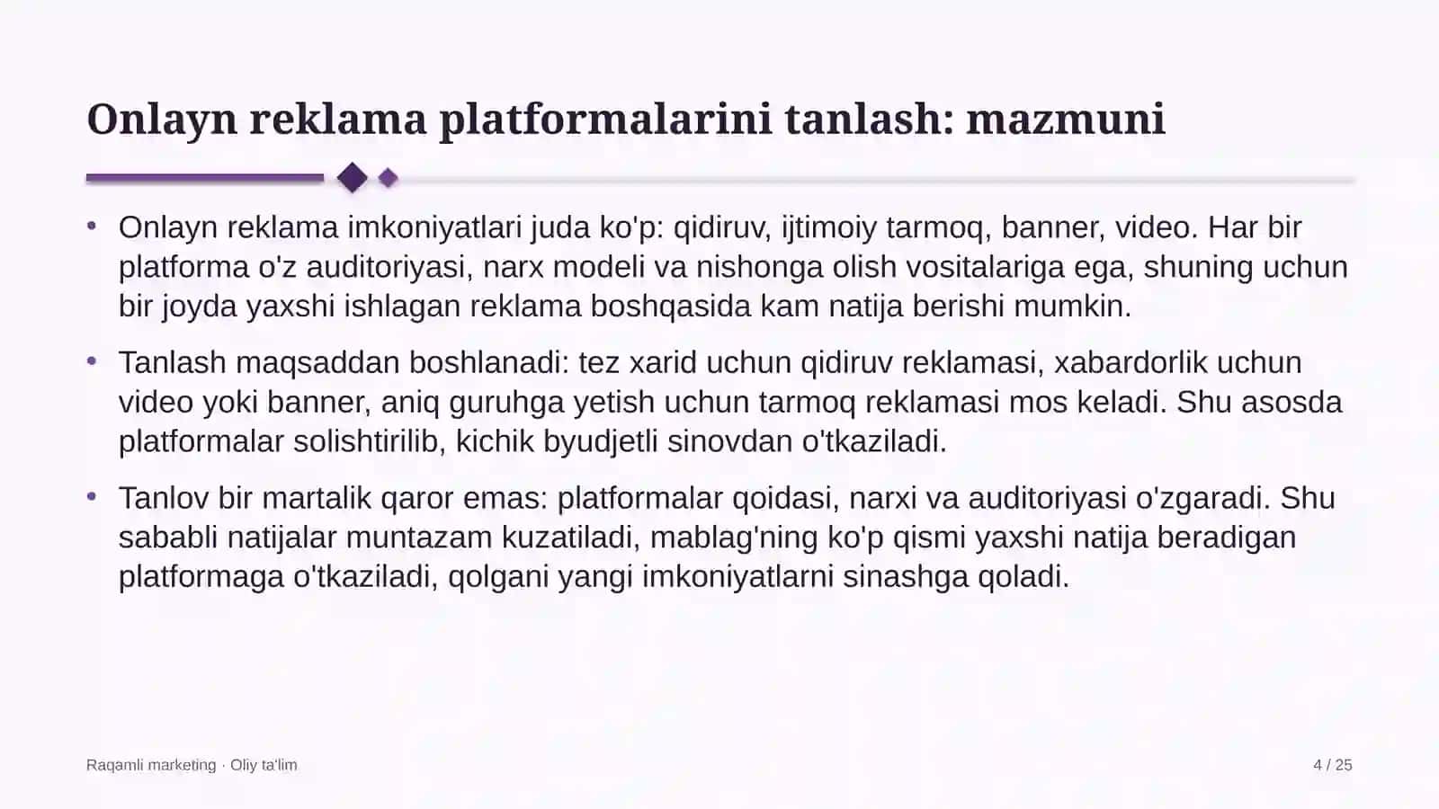 Choyxonalarda onlayn reklama platformalarini tanlash 4