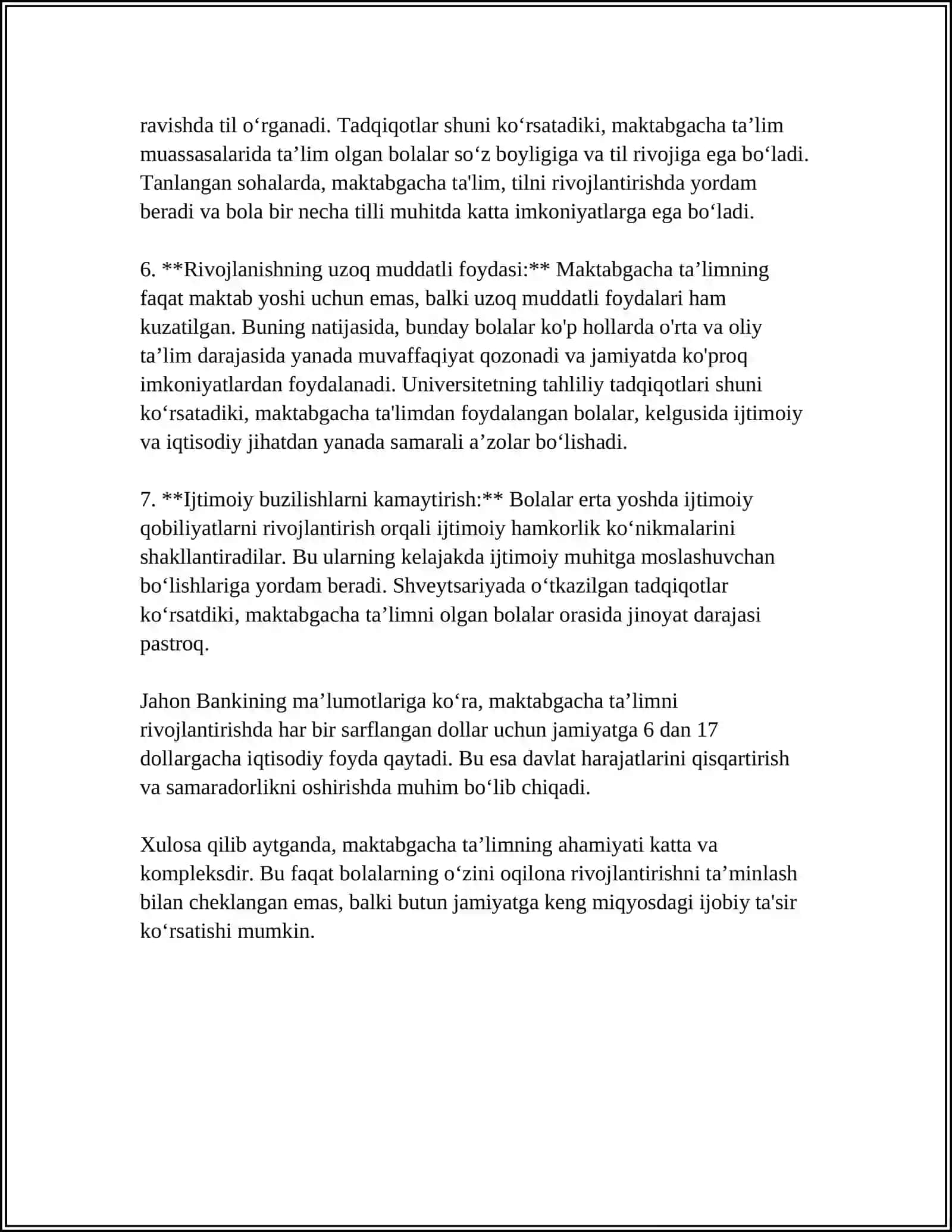 NAMANGAN U B S UNIVERSITETI MAKTABGACHA TA'LIM YONALISHI 4