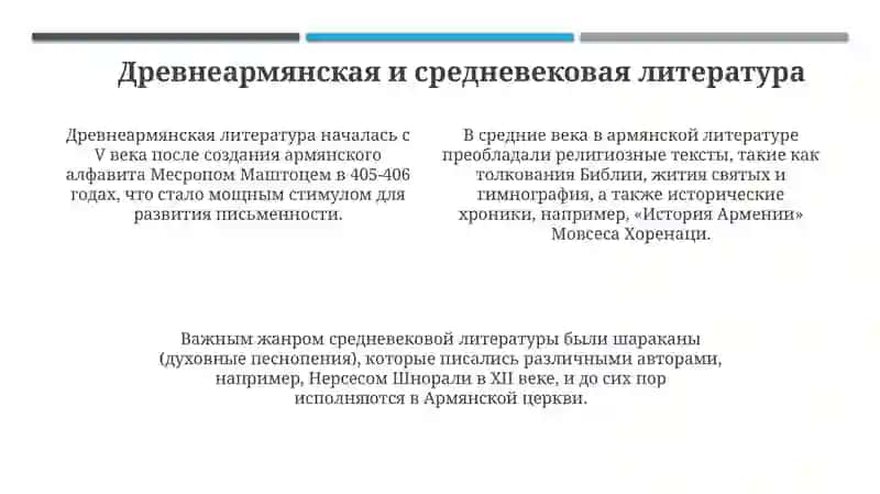 История армянской литературы: от истоков до современности 4