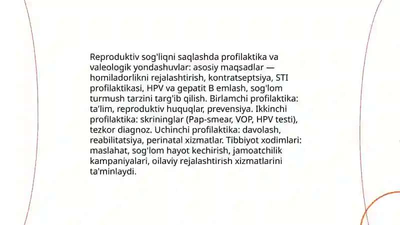 Reproduktiv salomatlikning valeogik tamoyillari 4