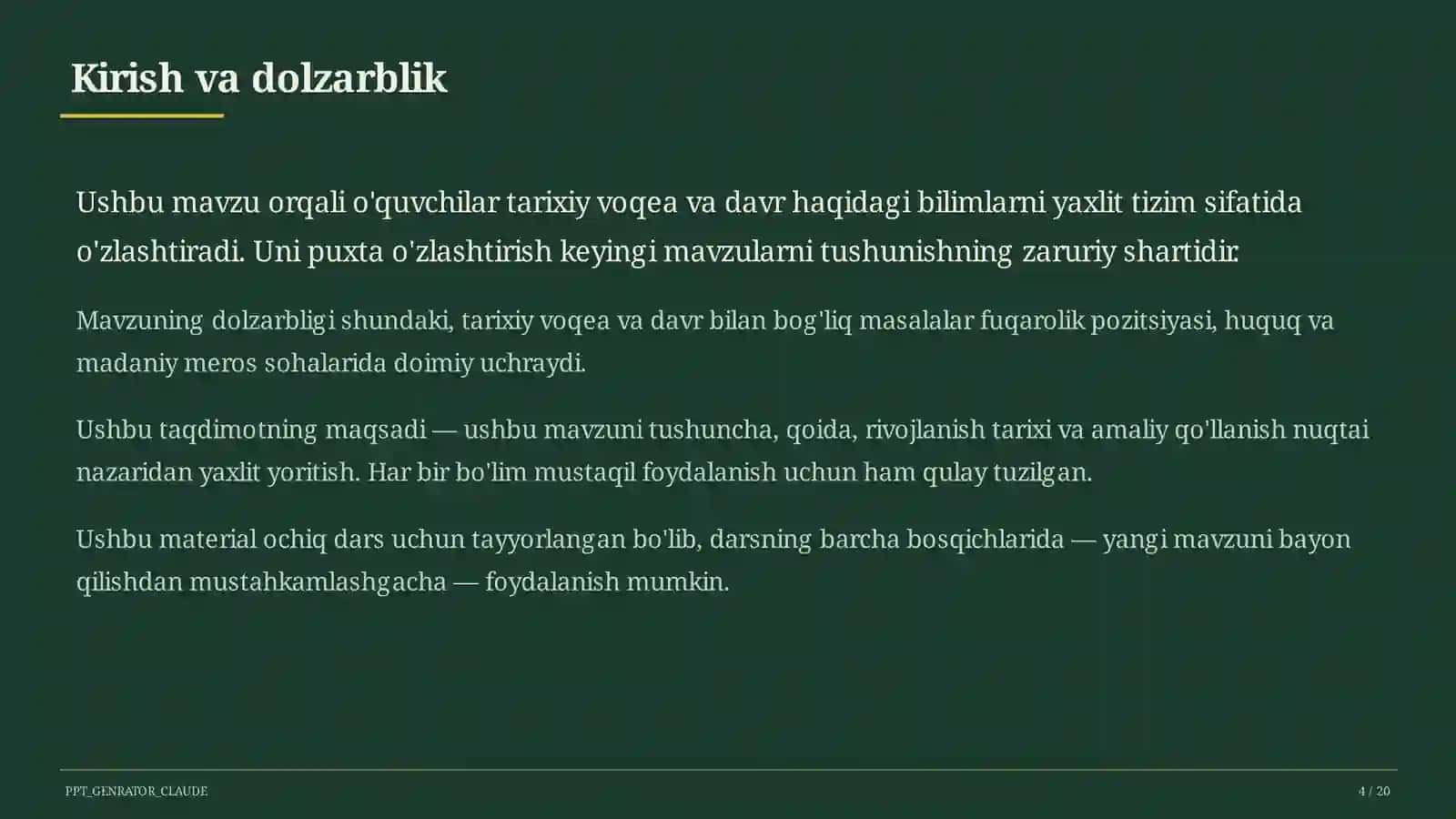 Mustaqil O'zbekistonning davlat ramzlari va Konstitutsiyasi (11-sinf) 4