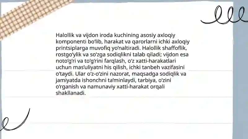 Iroda kuchining axloqiy komponentlarini shakillantirish 4