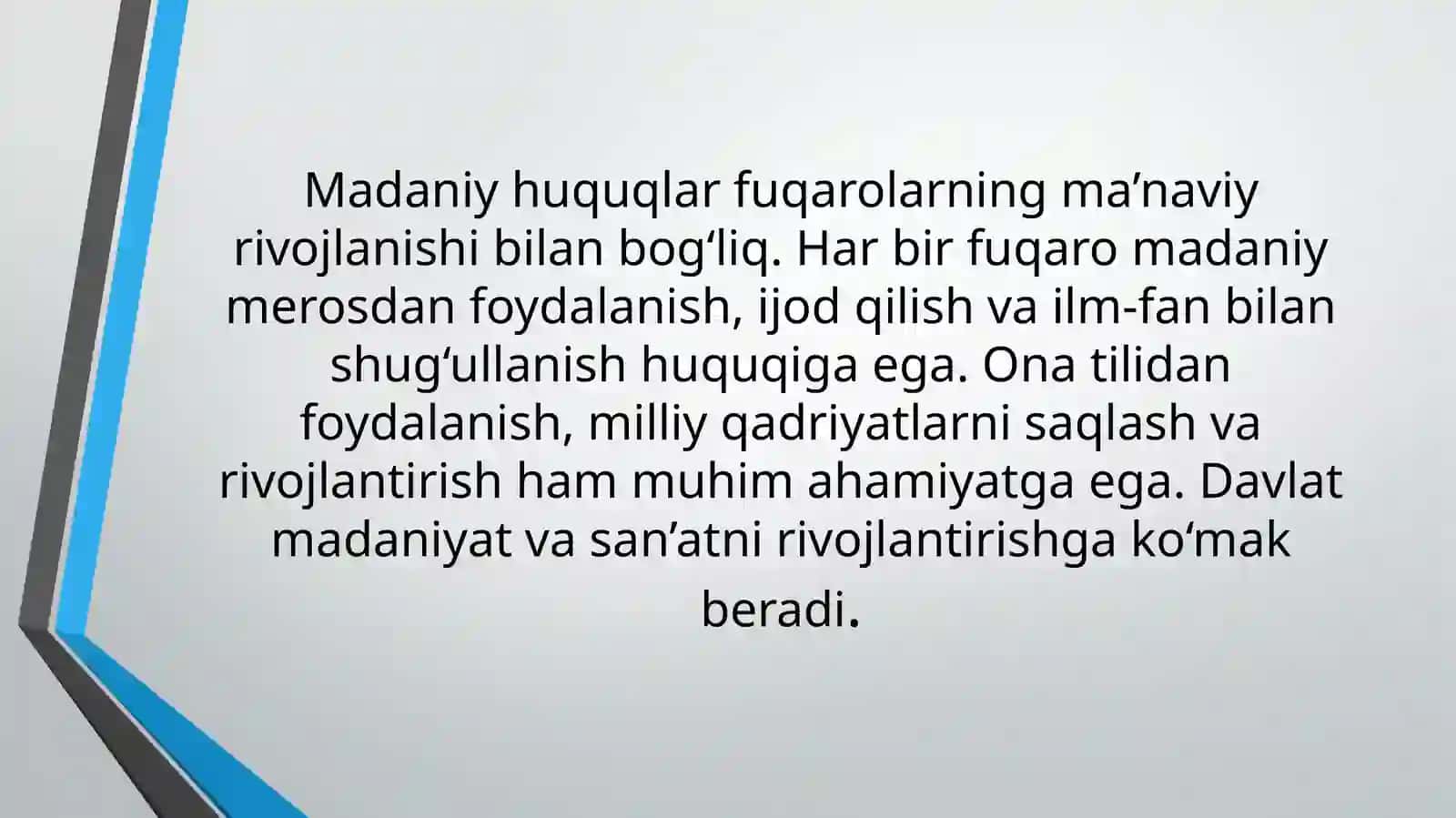 O‘zbekiston Respublikasi fuqarolarining iqtisodiy, ijtimoiy, madaniy va ekologik huquqlari 4