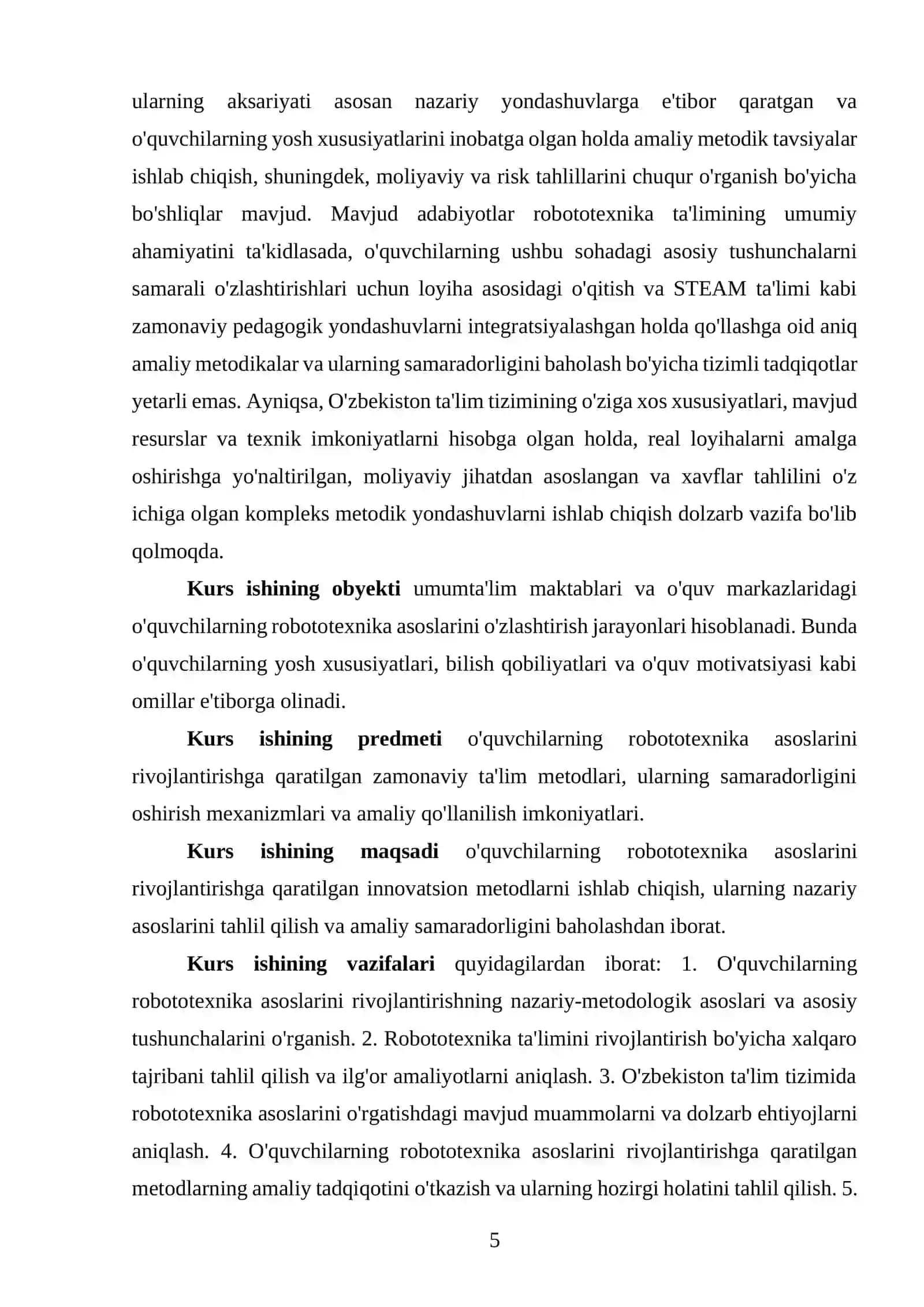 ROBOTOTEXNIKA ASOSLARINI RIVOJLANTIRISHNING NAZARIY-METODOLOGIK ASOSLARI VA AMALIY TADQIQOTI 4