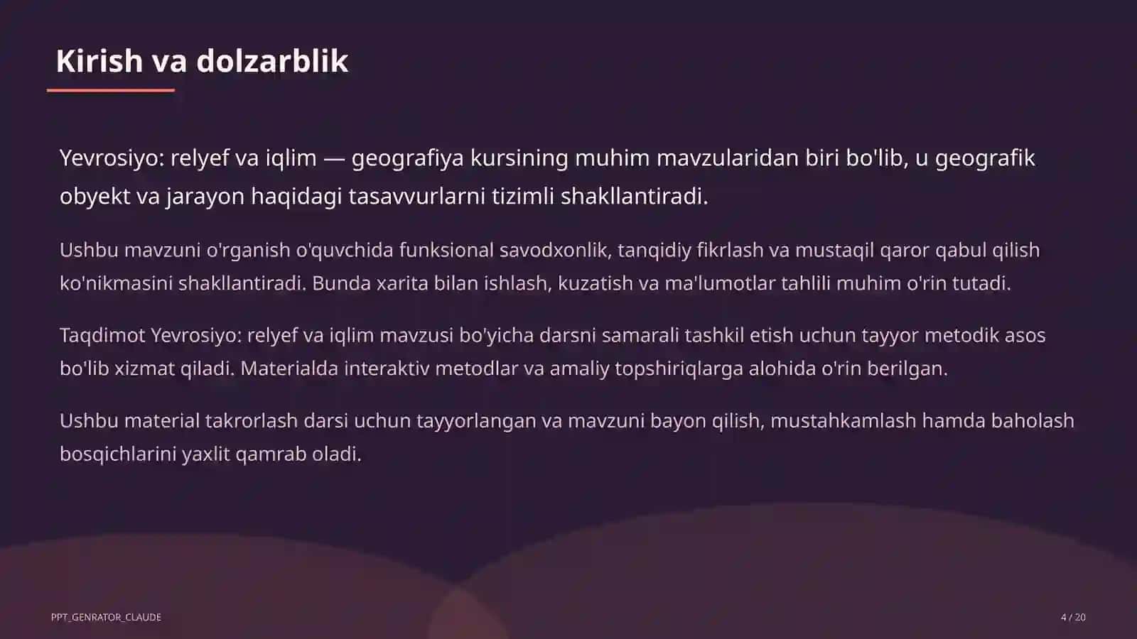 Yevrosiyo: relyef va iqlim (7-sinf) 4