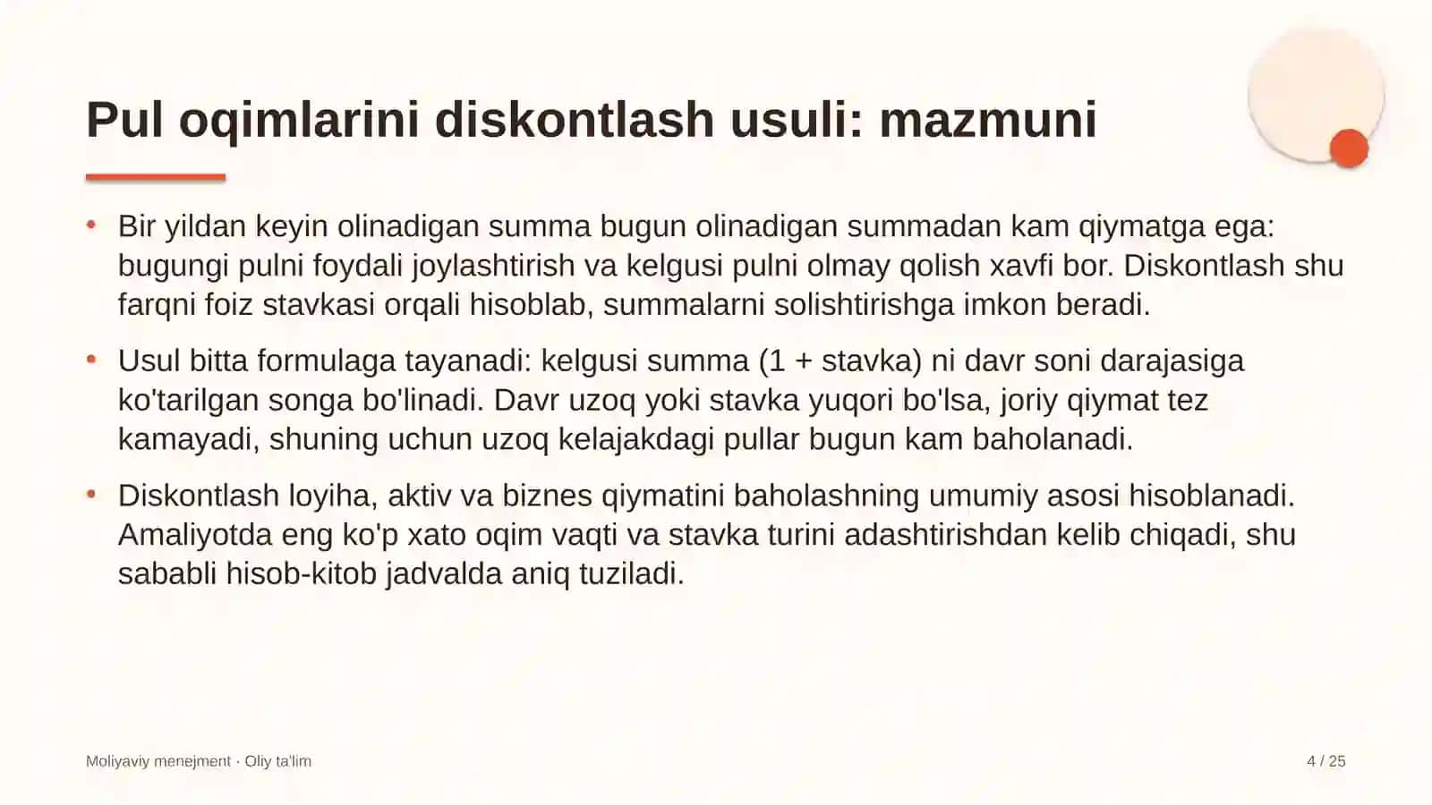 marketing agentliklarida pul oqimlarini diskontlash usulini qo'llash 8018 4