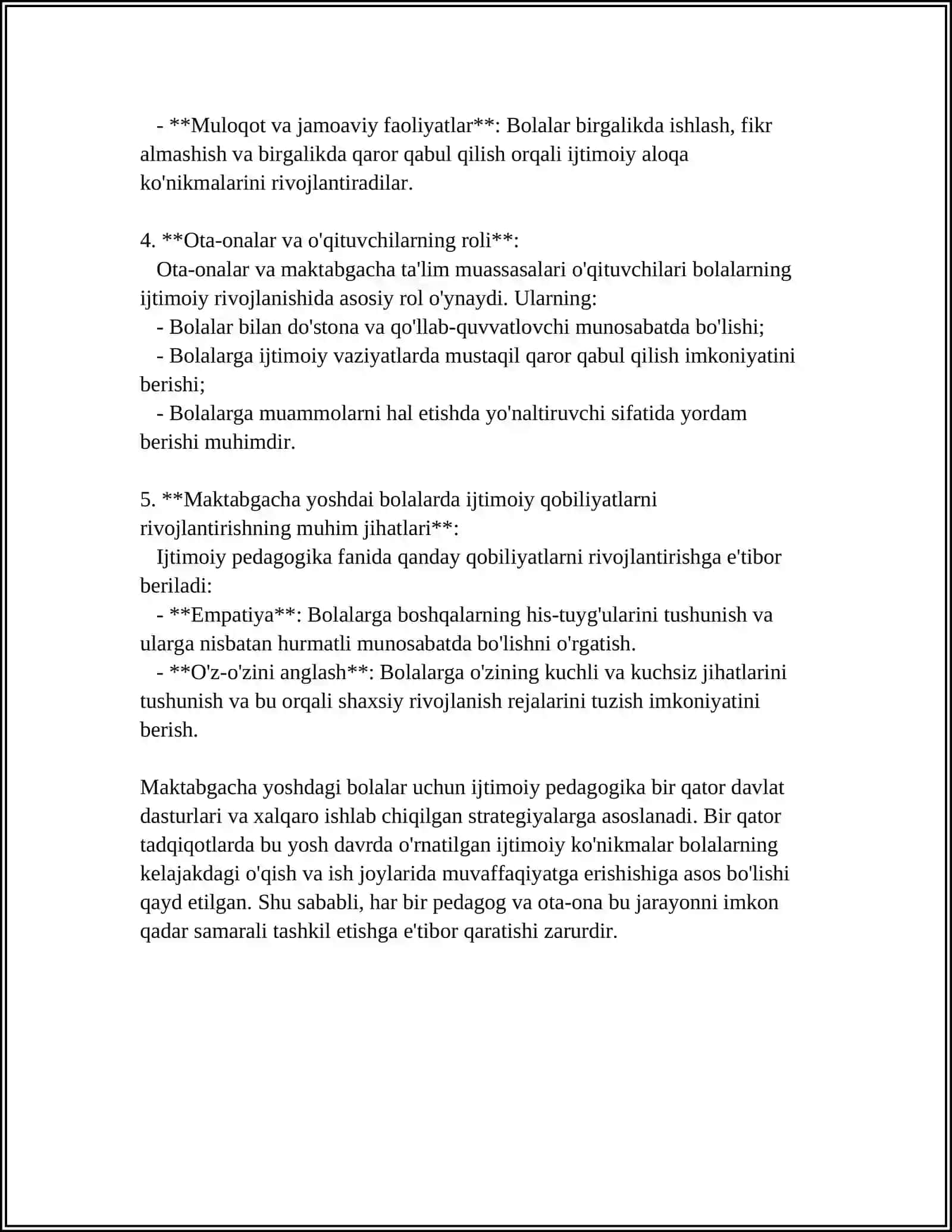 IJTIMOIY PEDAGOGIKA MAKTAB YOSHDAGI BOLALARDA ISH YURITISH 4