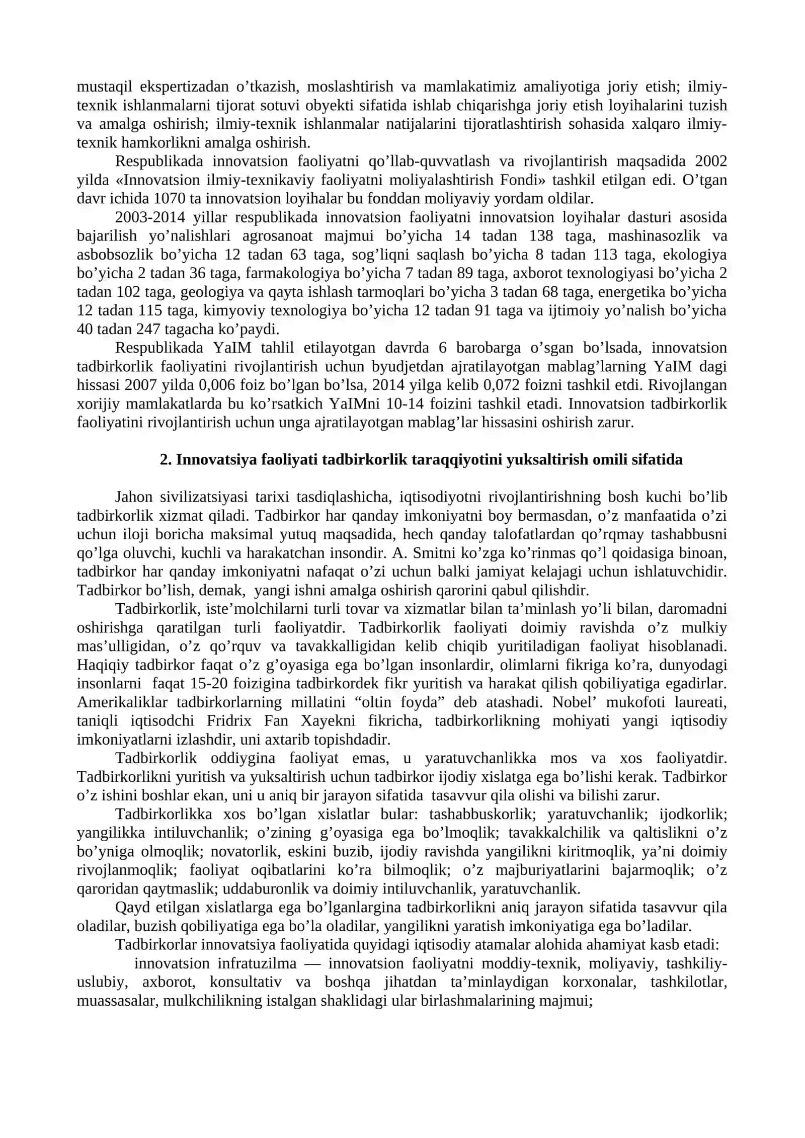 Innovatsiya faoliyatini moliyalashtirish 4