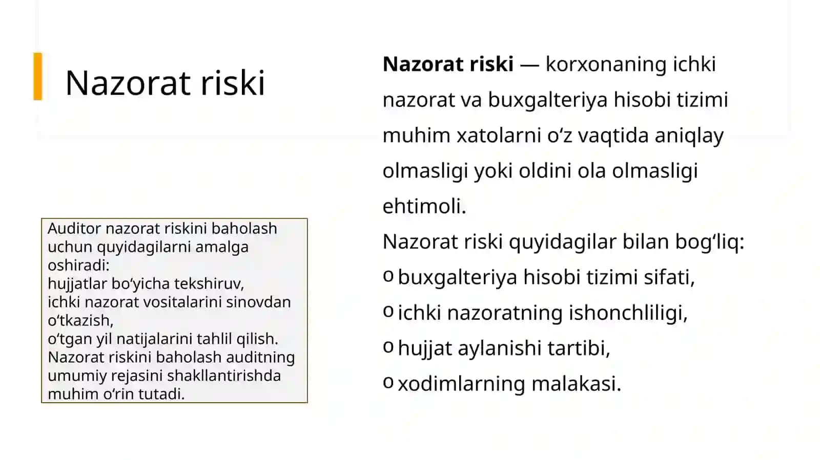 Audit riskini baholash usullari 4