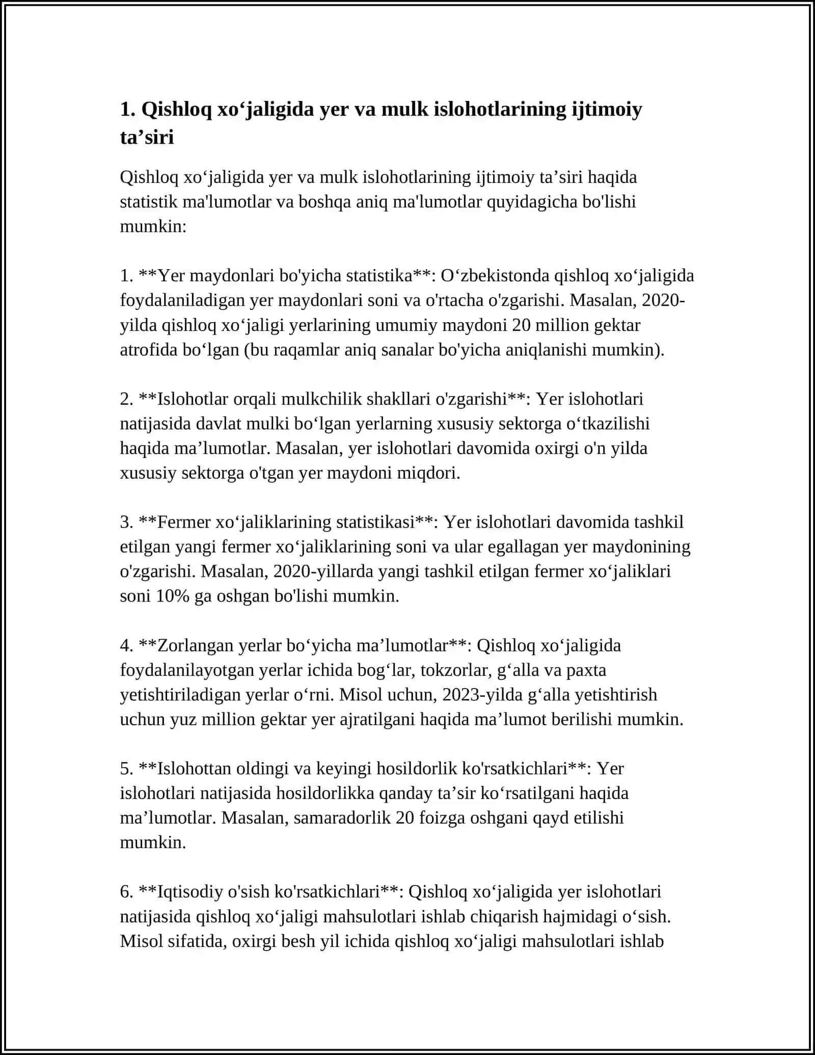 OʻZBEKISTONDA QISHLOQ XOʻJALIGI VA SANOAT SOHASIDAGI IJTIMOIY SOHADA AMALGA OSHIRILAYOTGAN OʻZGARISHLAR MAZMUN VA MOHIYATI 4