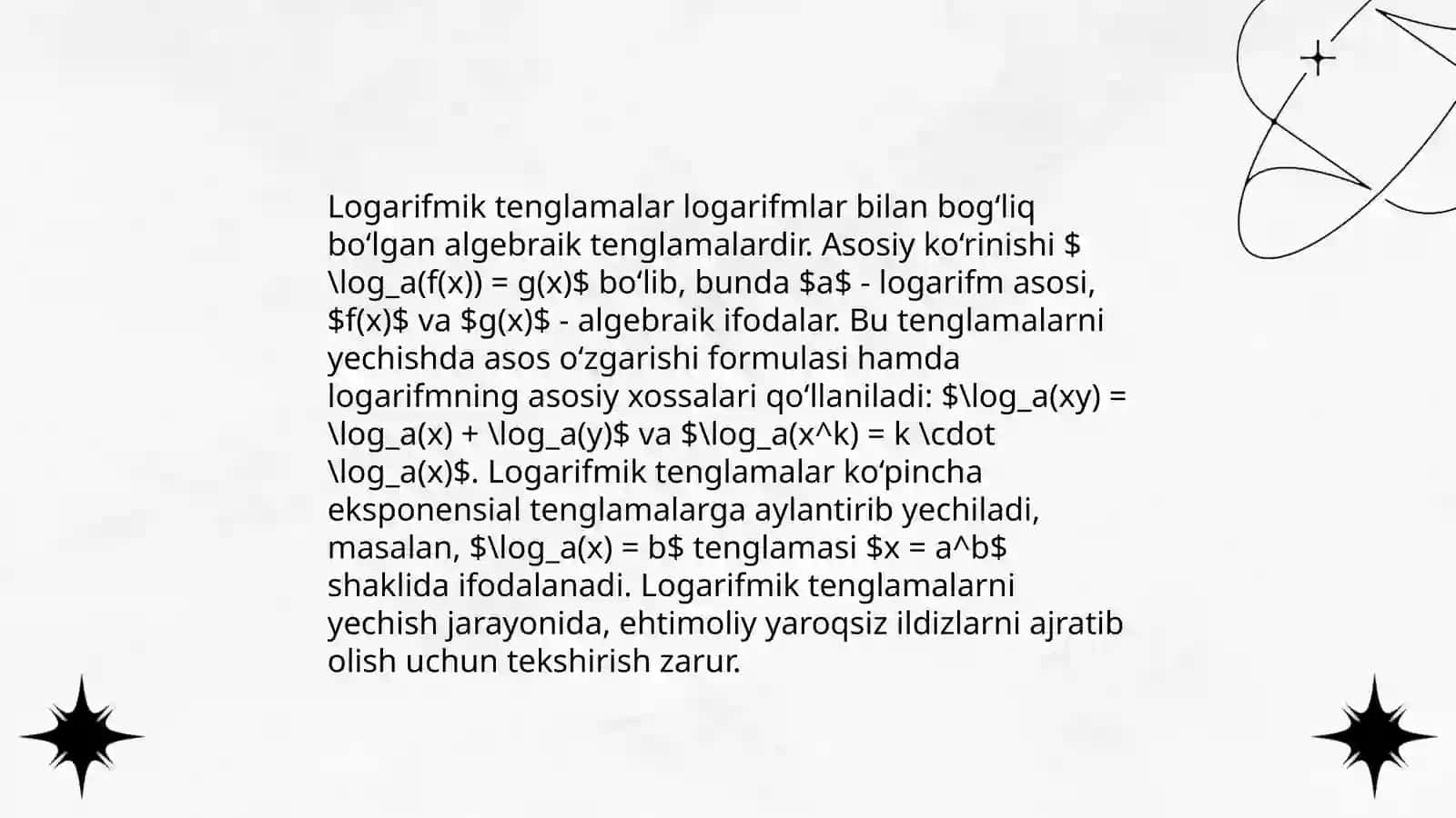 Eng sodda logarifm tengsizliklar 4