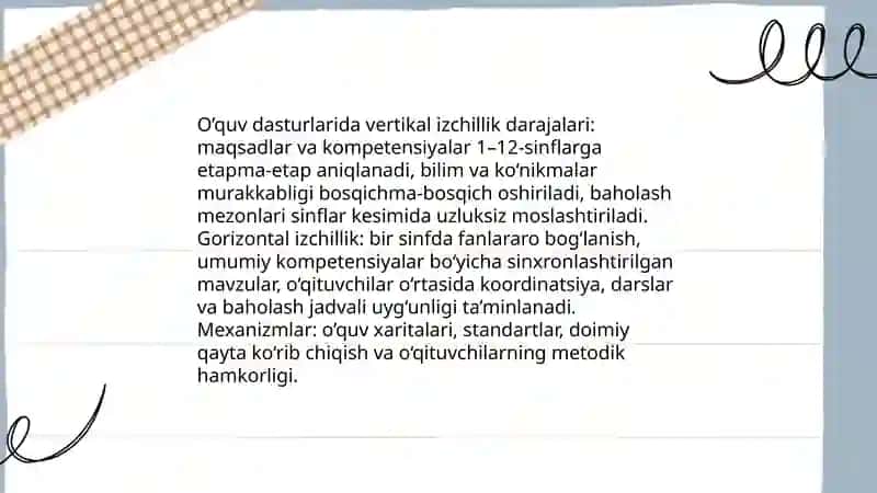 Ta'limning tizimlilik va izchillik prinsiplarini amalga oshirish qoidalari 4