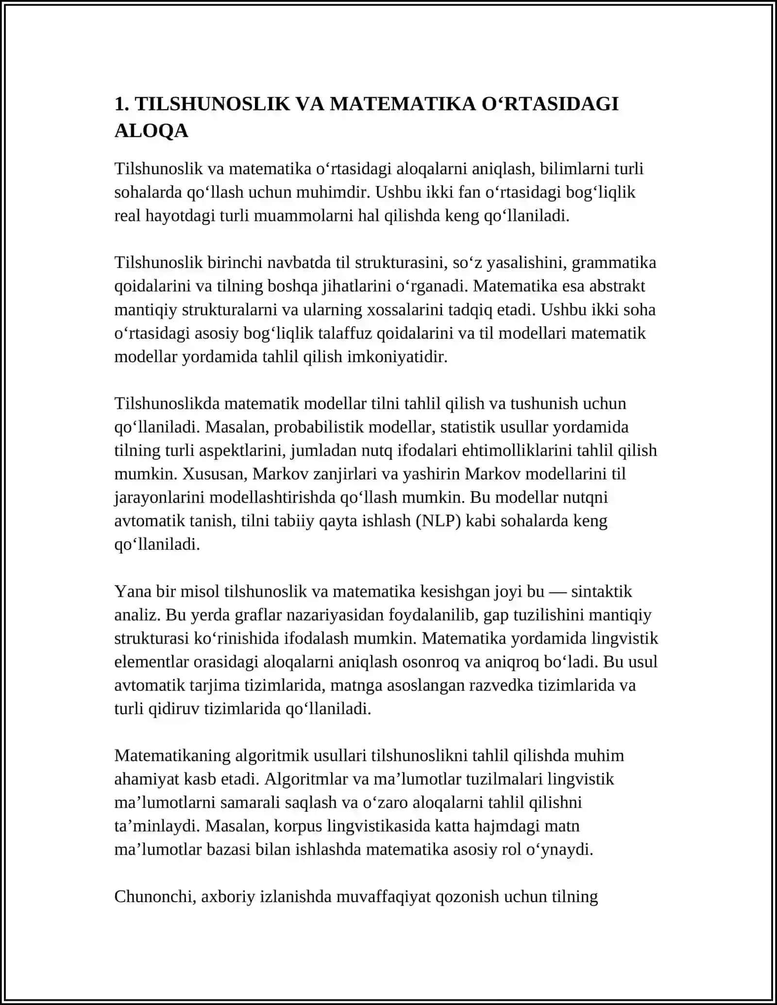TILSHUNOSLIK MASALALARINI O‘RGANISHDA MATEMATIKANING O‘RNI 4