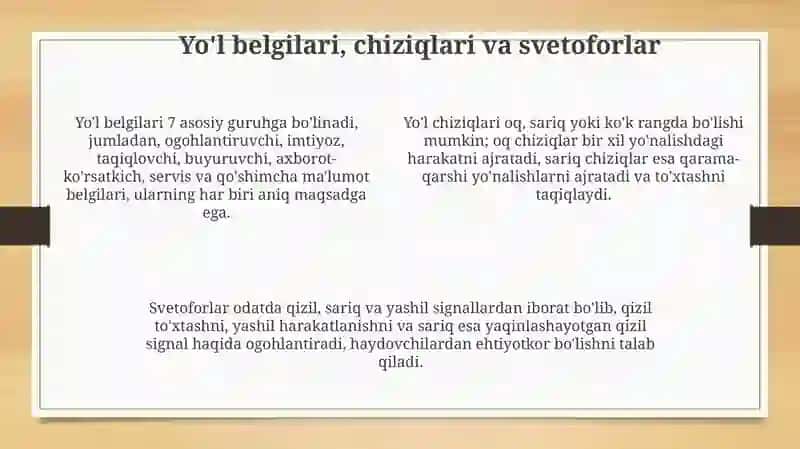Yoʻl harakati qoidalari 4