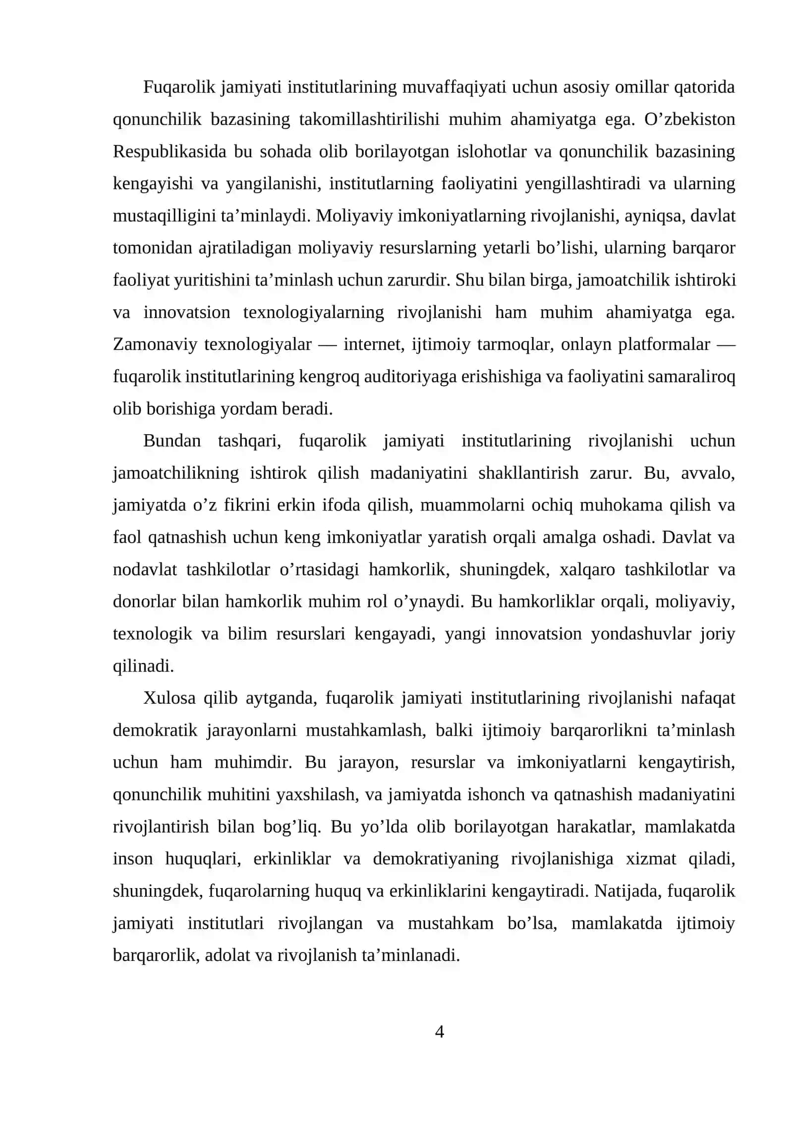 Fuqarolik jamiyati institutlarini rivojlantirish istiqbollari 4