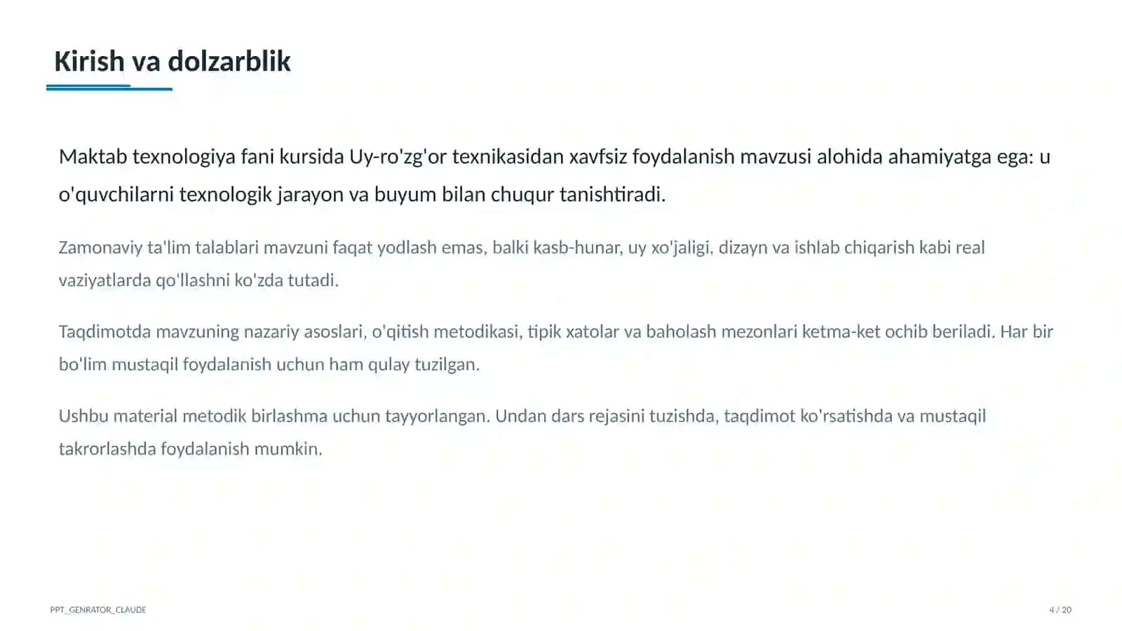 Uy-ro'zg'or texnikasidan xavfsiz foydalanish (7-sinf) 4
