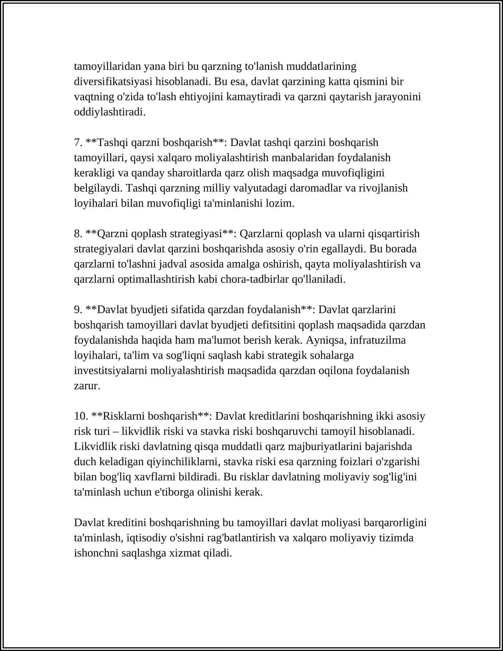 DAVLAT KREDITINI BOSHQARISH 4
