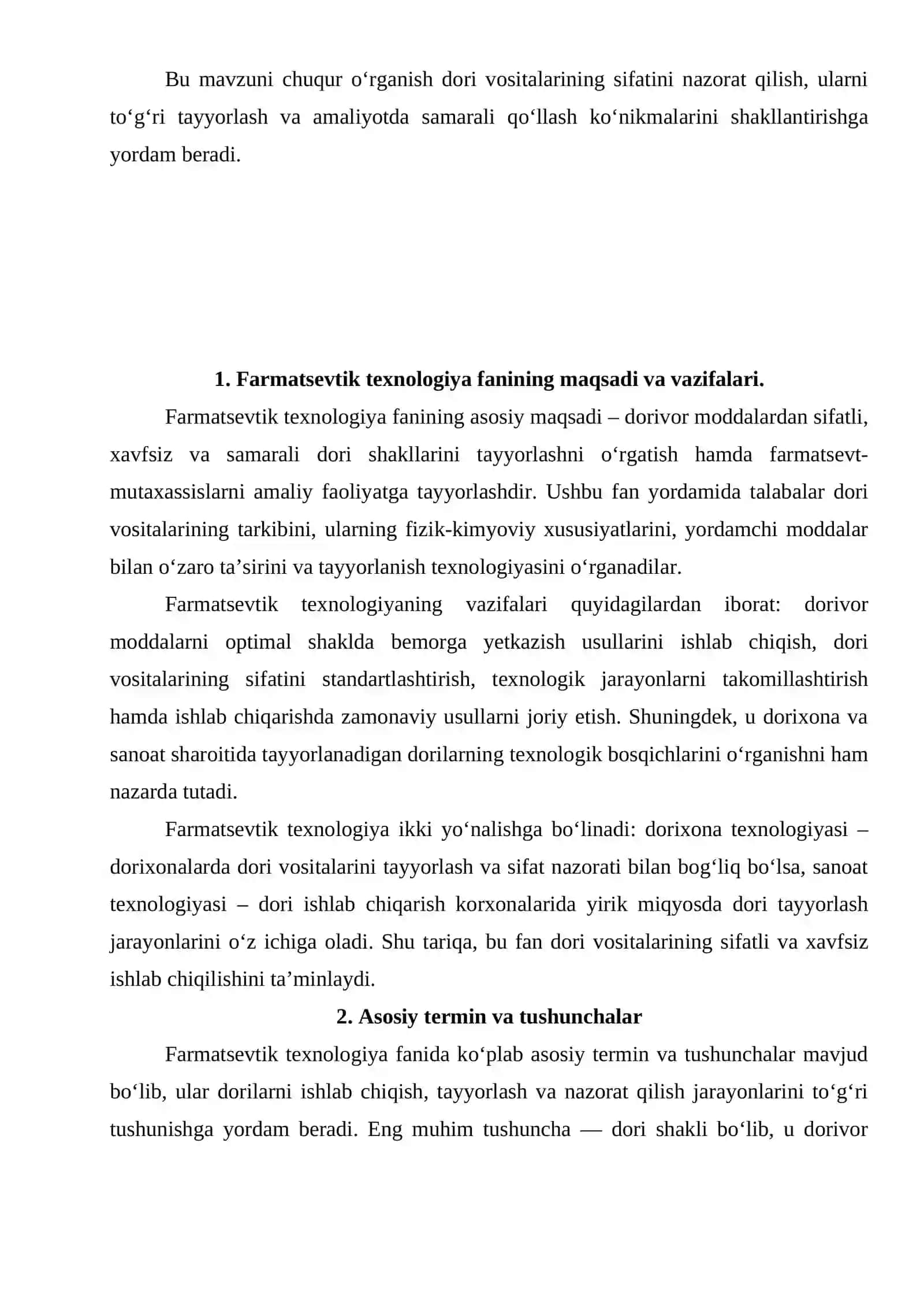 Farmatsevtik texnologiya fani, asosiy termin va tushunchalari, me'yoriy hujjatlar. Poroshoklar, ularning umumiy texnologiyası 4