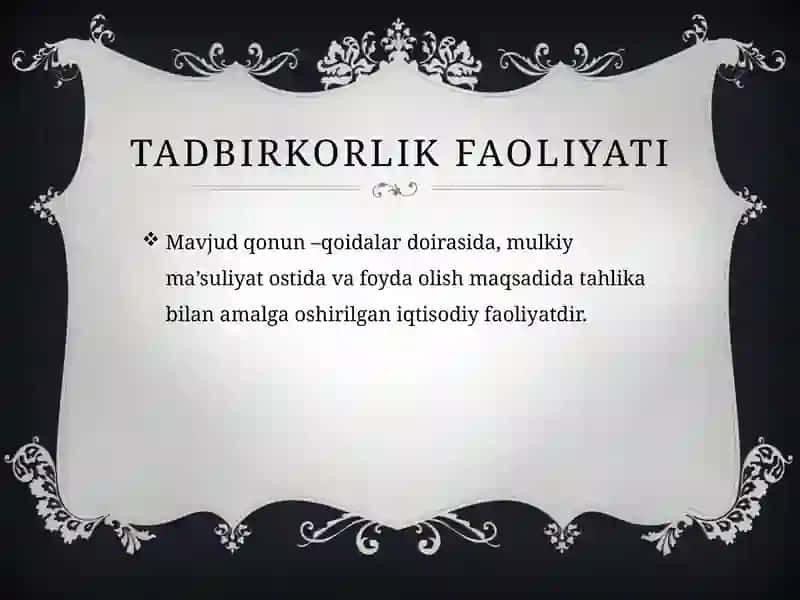 Kichik biznes va xususiy tadqiqotlar 4