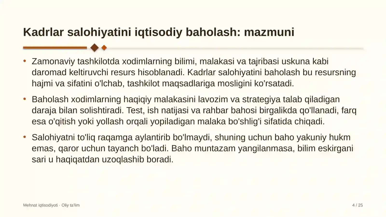 Mehna Iqtisodiyoti · Oliy Talim 4