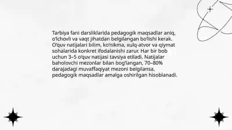 Tarbiya fani darsliklari mazmunini tahlil qilish 4