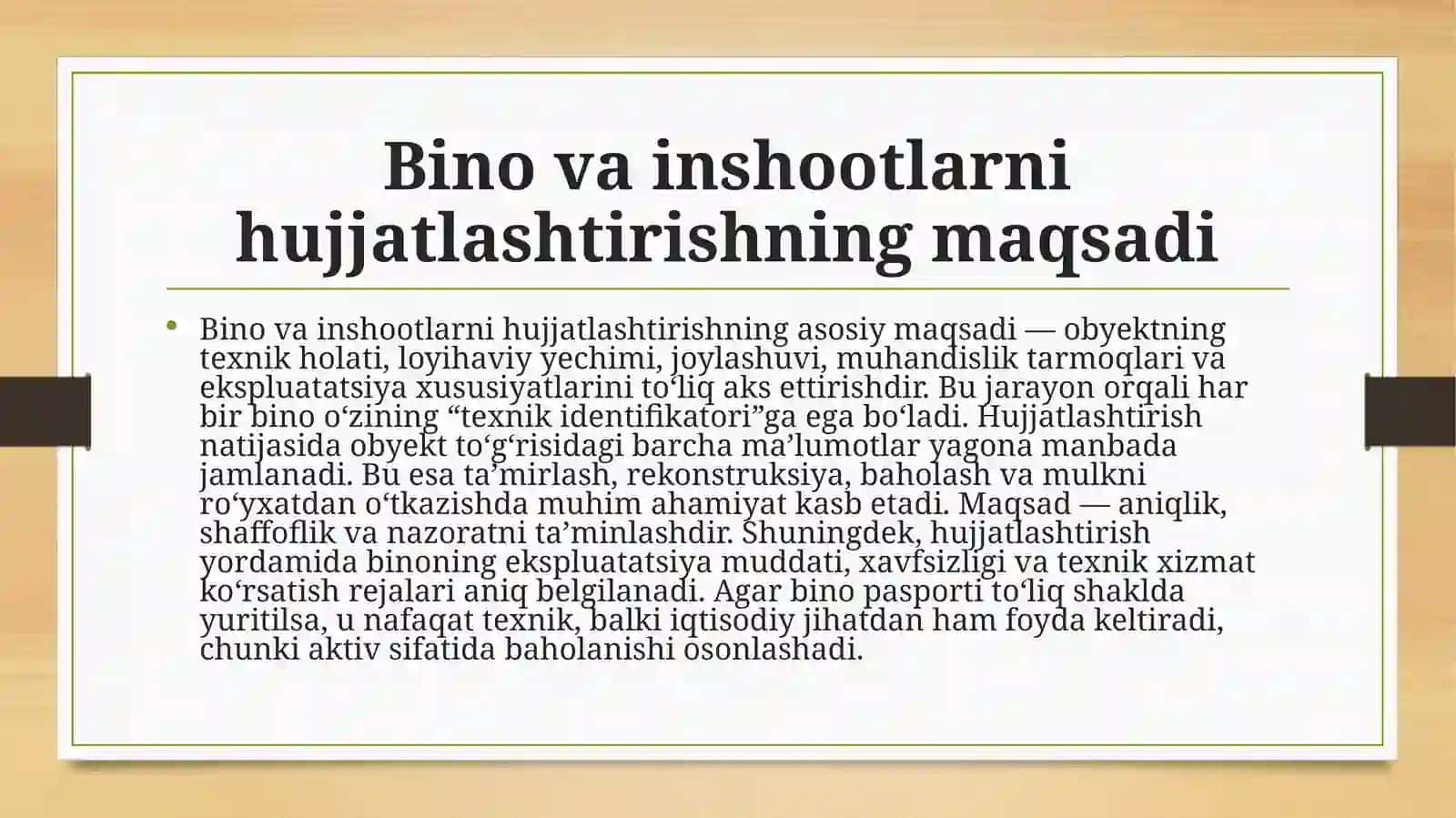 Bino va inshoatlarni hujjatlashtirish 4