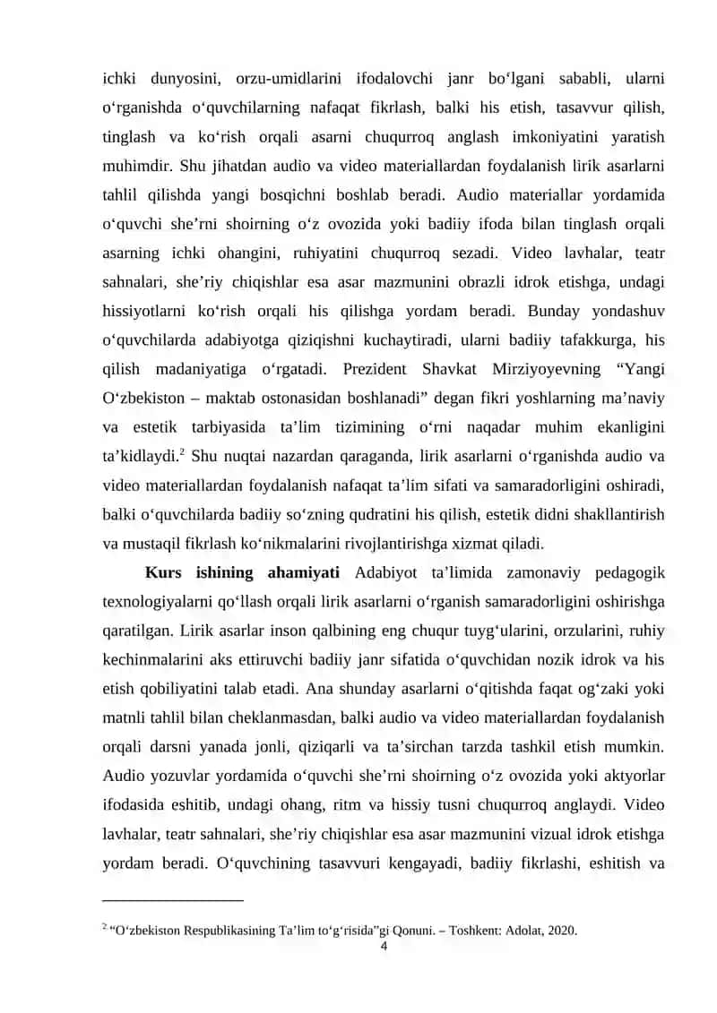 Adabiyot darslarida lirik asarlarni o‘rganish usullari 4