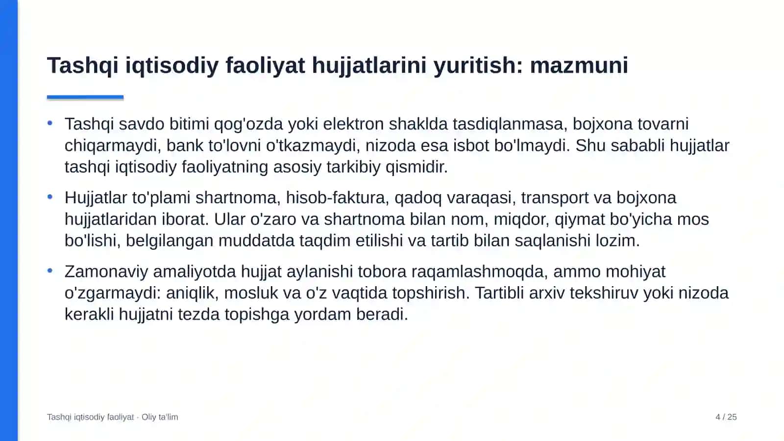 Dehqon xo'jaliklarida tashqi iqtisodiy faoliyat hujjatlarini yuritish 4