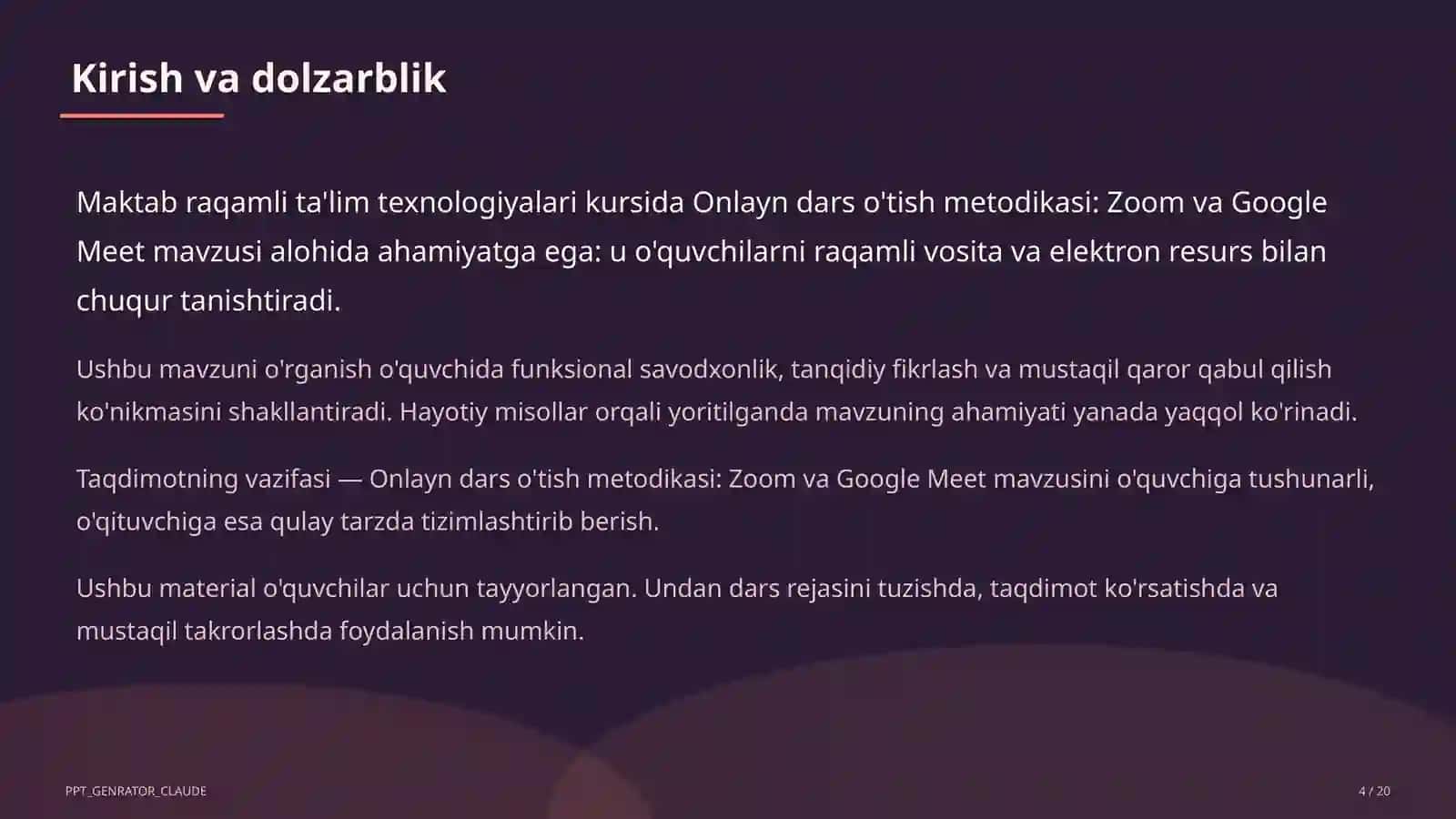 Onlayn dars o'tish metodikasi: Zoom va Google Meet 4
