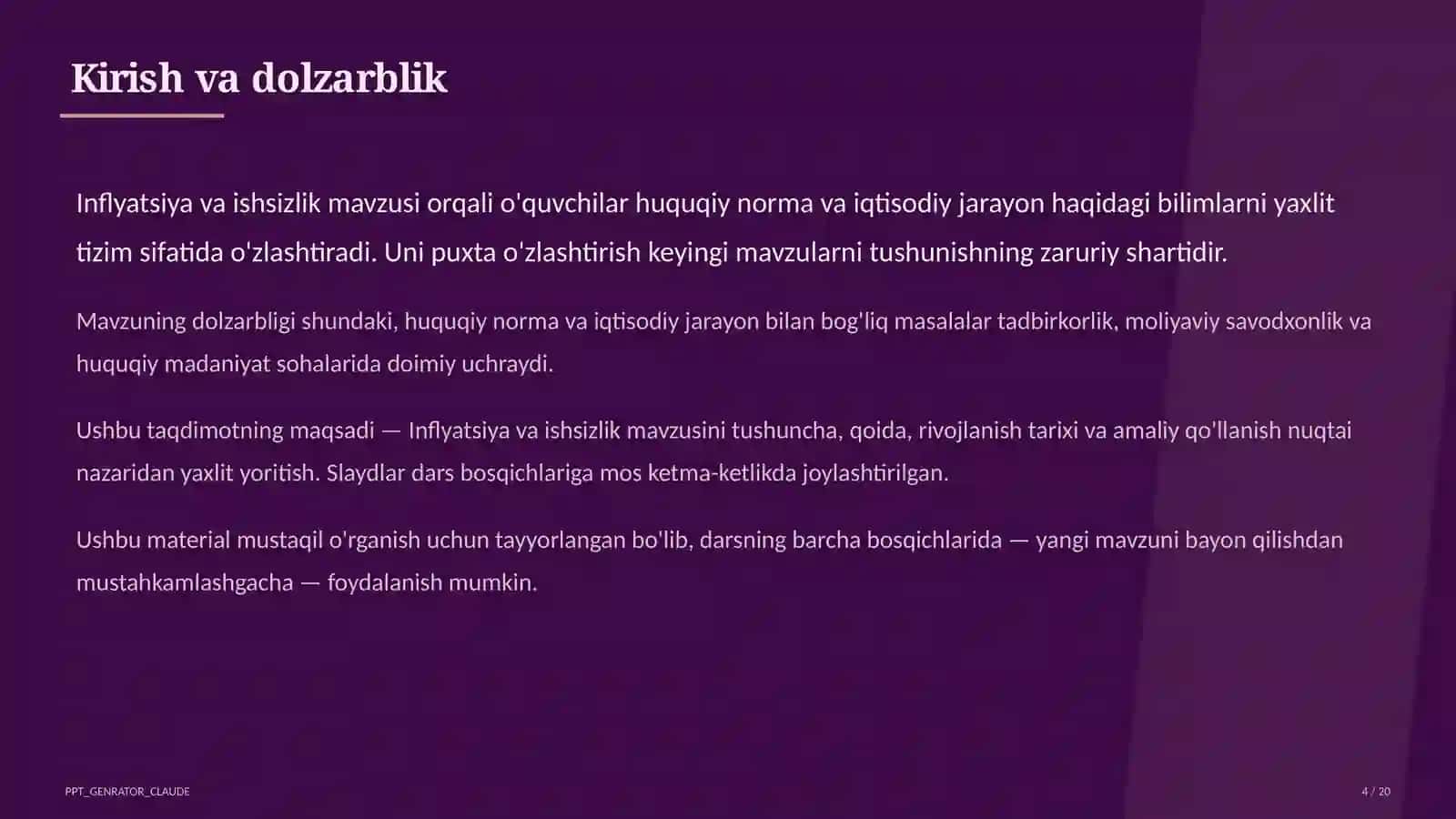 Inflyatsiya va ishsizlik (11-sinf) 4
