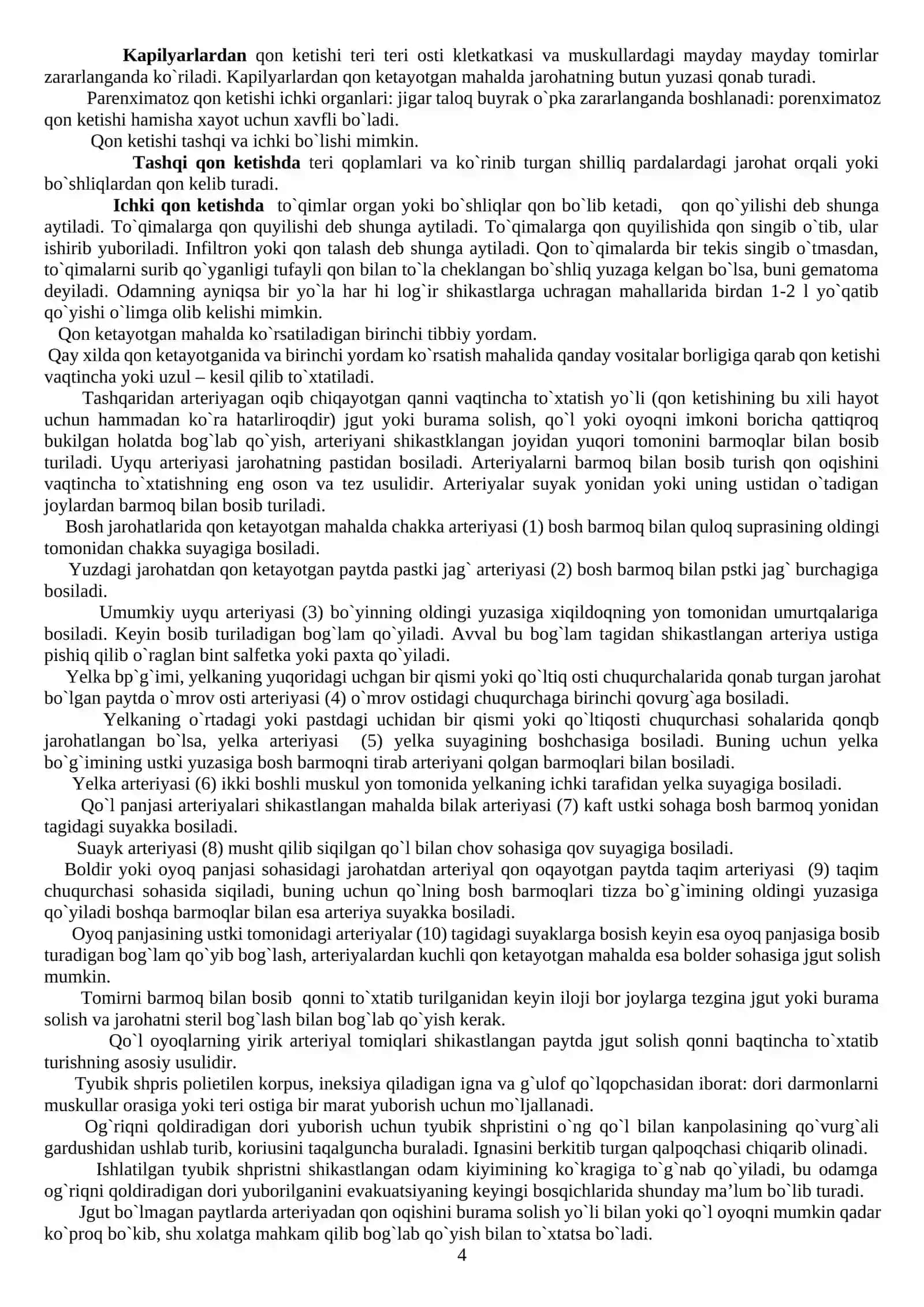 Xarbiy xizmatchilarning bosh, yuz, umurtqa pog’onasi shikastlanganda birinchi tibbiy yordam ko`rsatish usullari 4