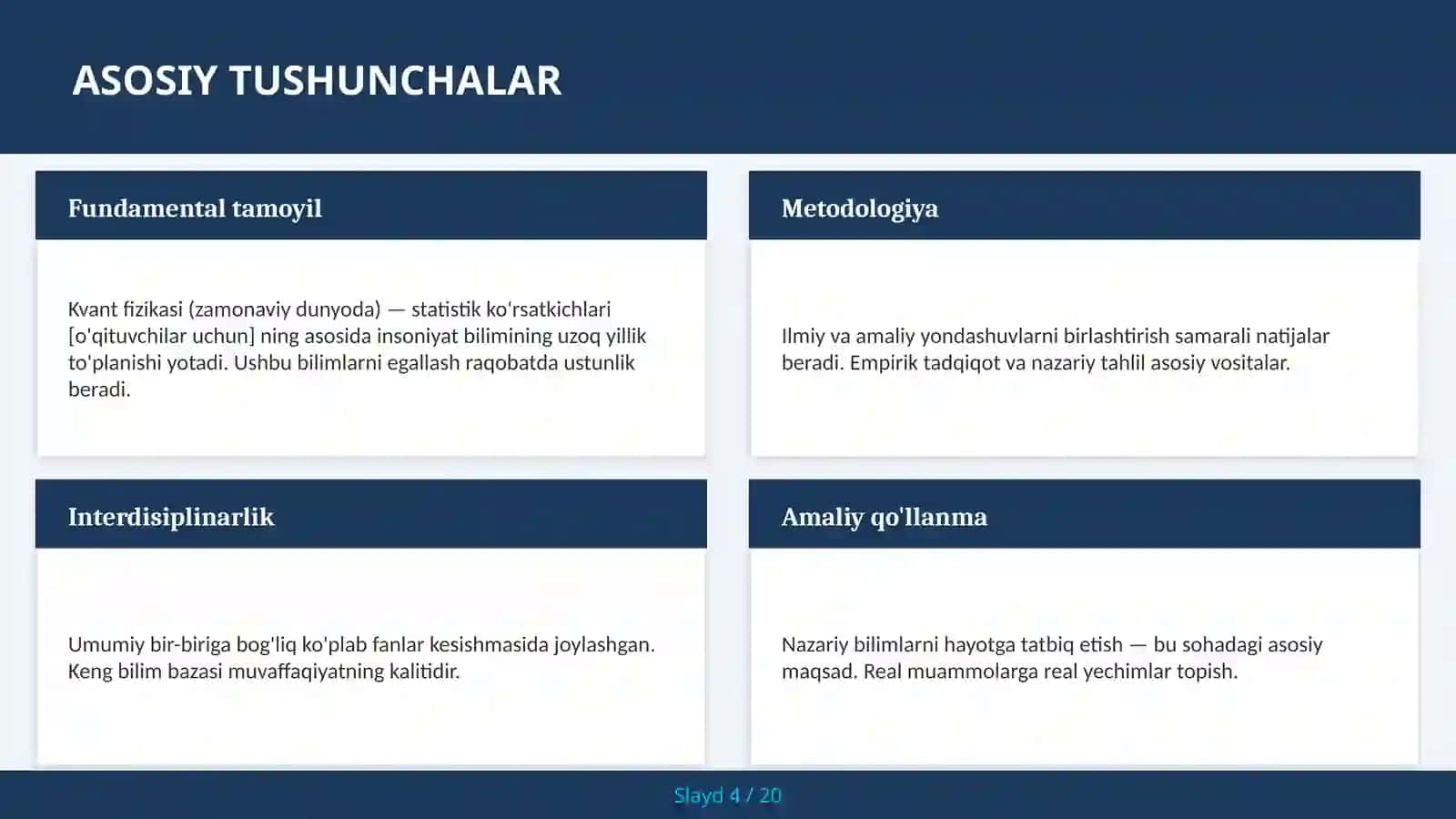 Kvant fizikasi (zamonaviy dunyoda) — statistik ko'rsatkichlari [O'qituvchilar uchun] 4