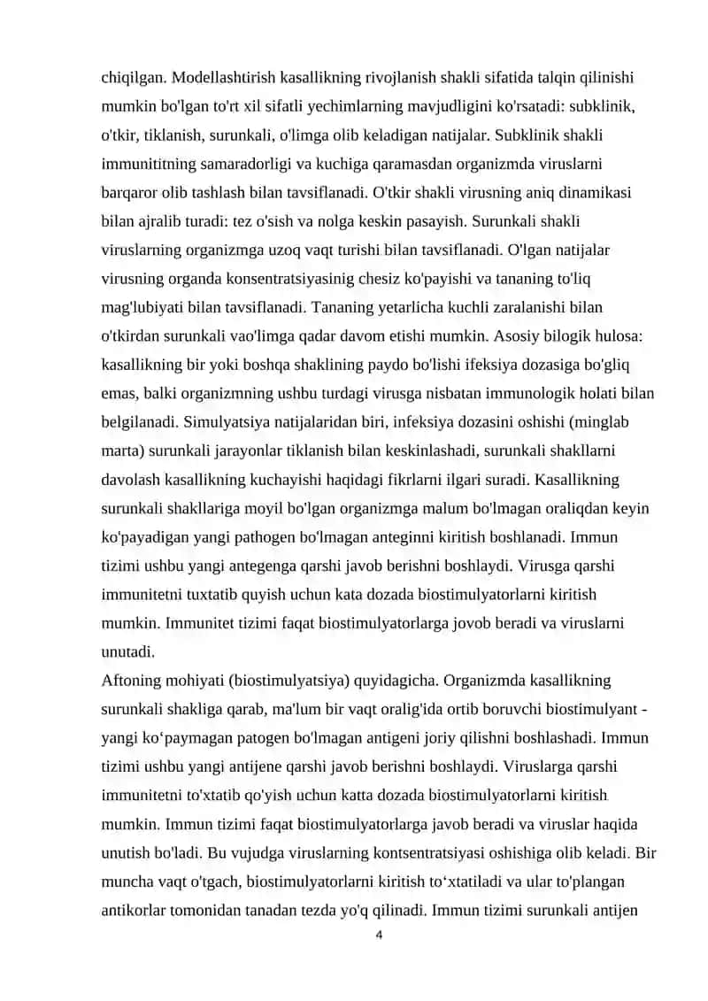 Yuqumli kasallikning eng oddiy modeli.Sil kasalligi uchun matematik model 4