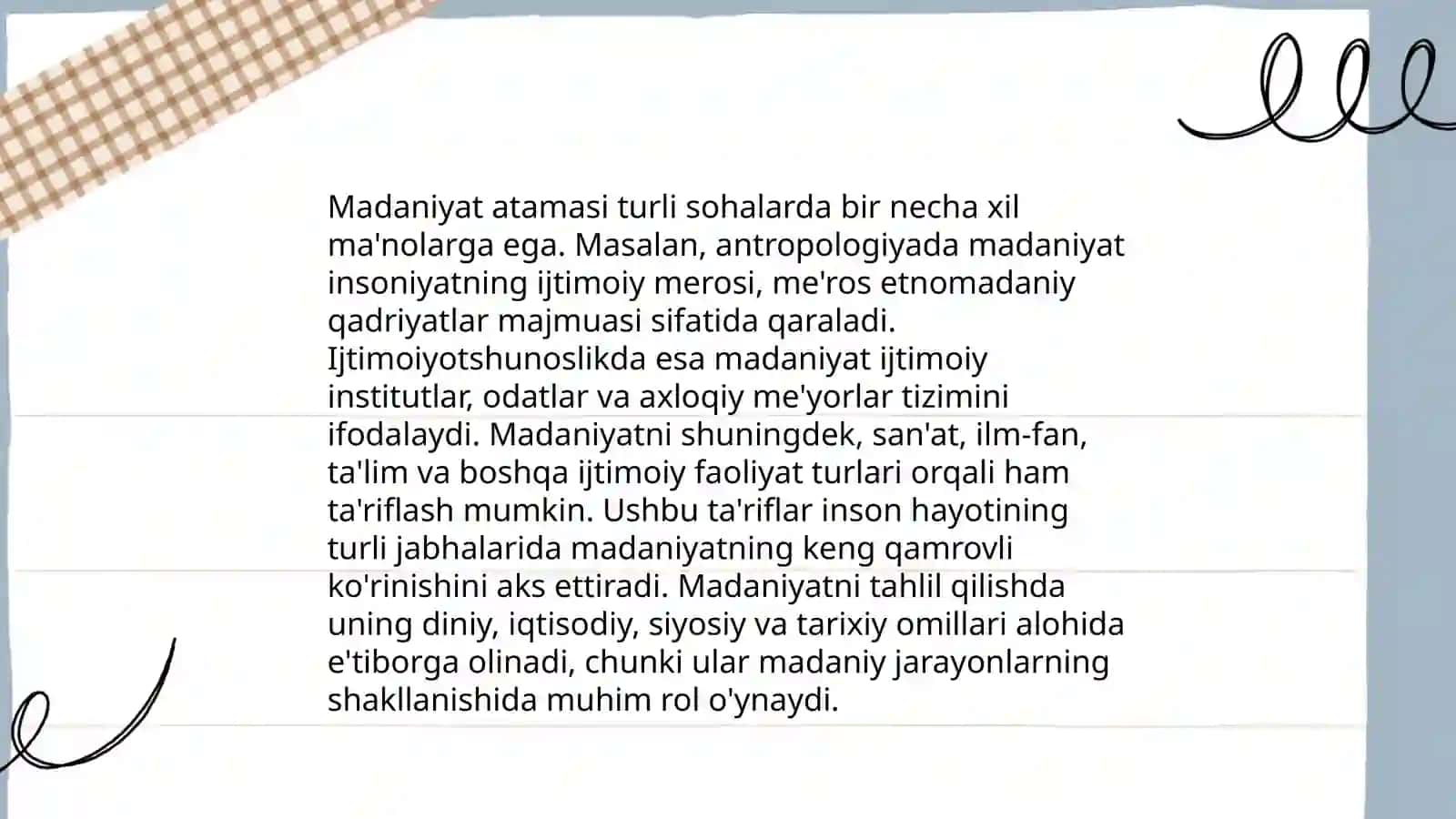 Madaniyat tushunchasi haqida 4
